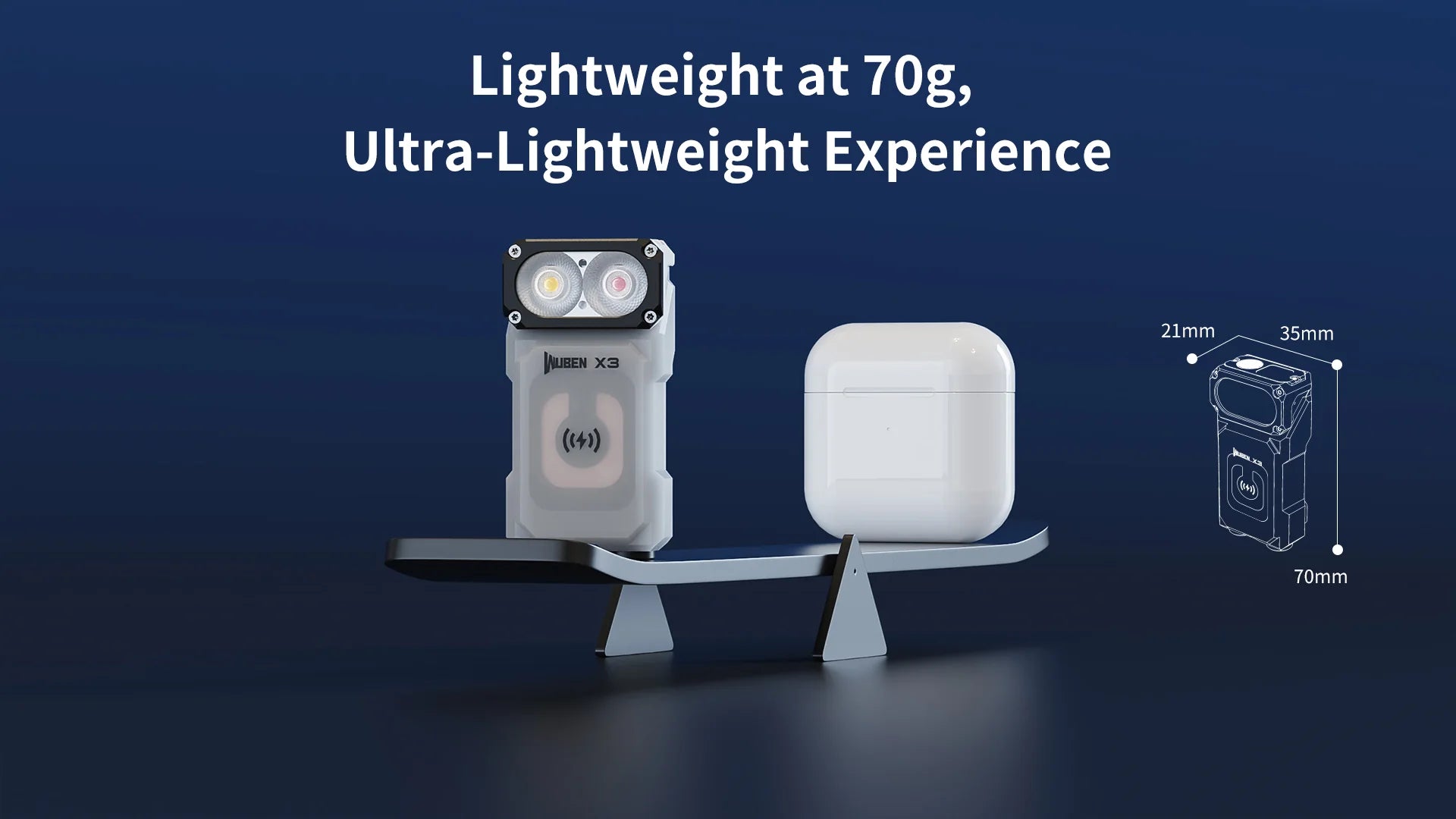 Wuben X3 - Beacon All-in-One Flashlight + Charging Dock ( 2 Color Options )