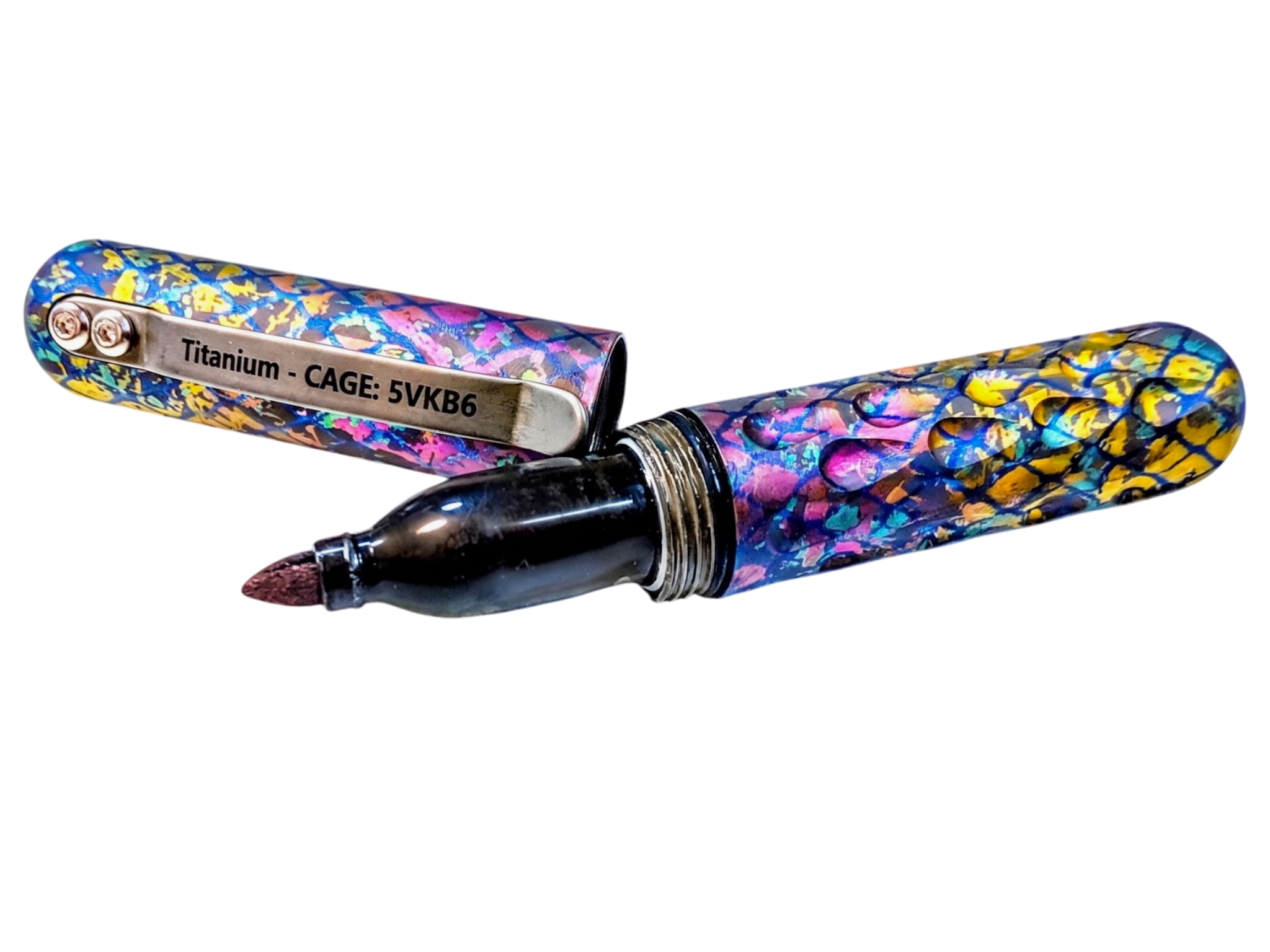 Signator Junior - Titanium Permanent Marker / Vault by Maratac® Chaotic Aurora Pattern ( New )