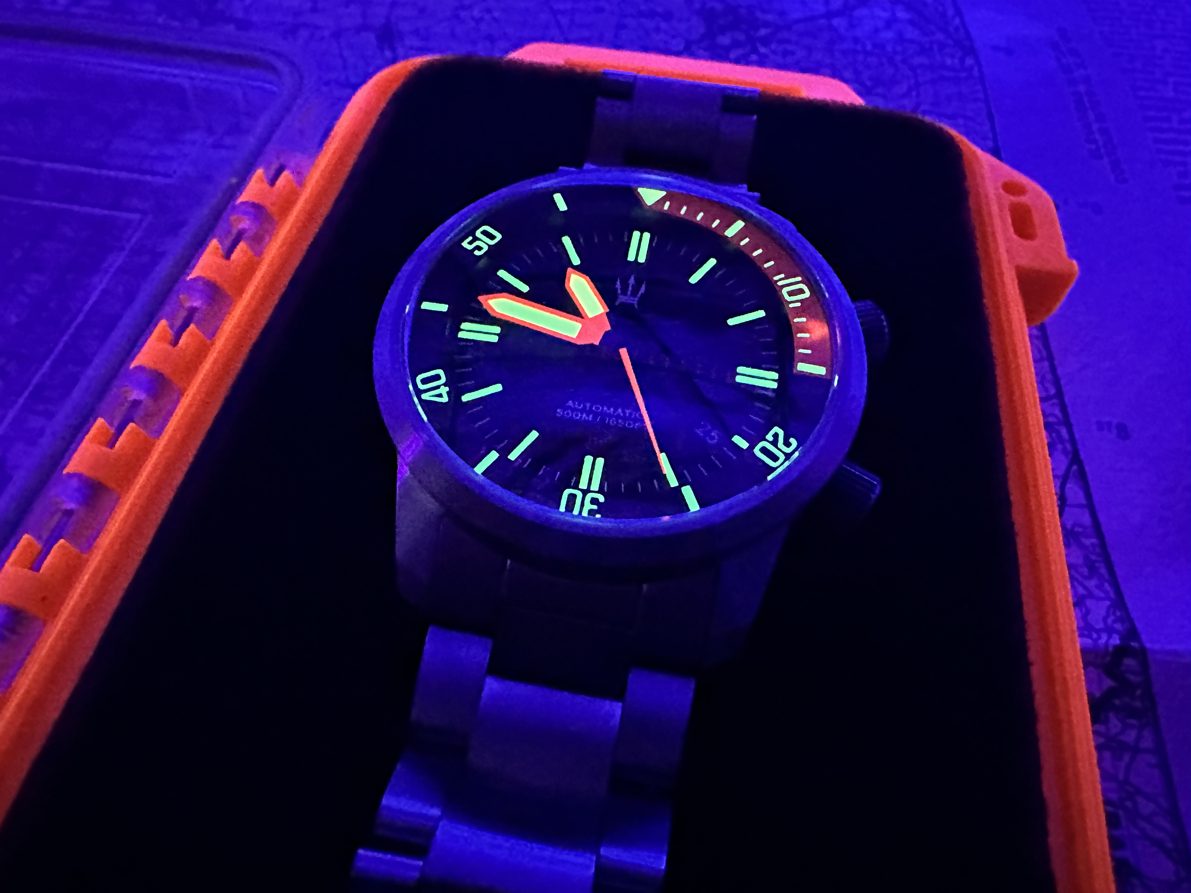 Stainless Steel DC-50 Dual Crown 50ATM Diver Automatic Watch With Date + Bracelet by Maratac®