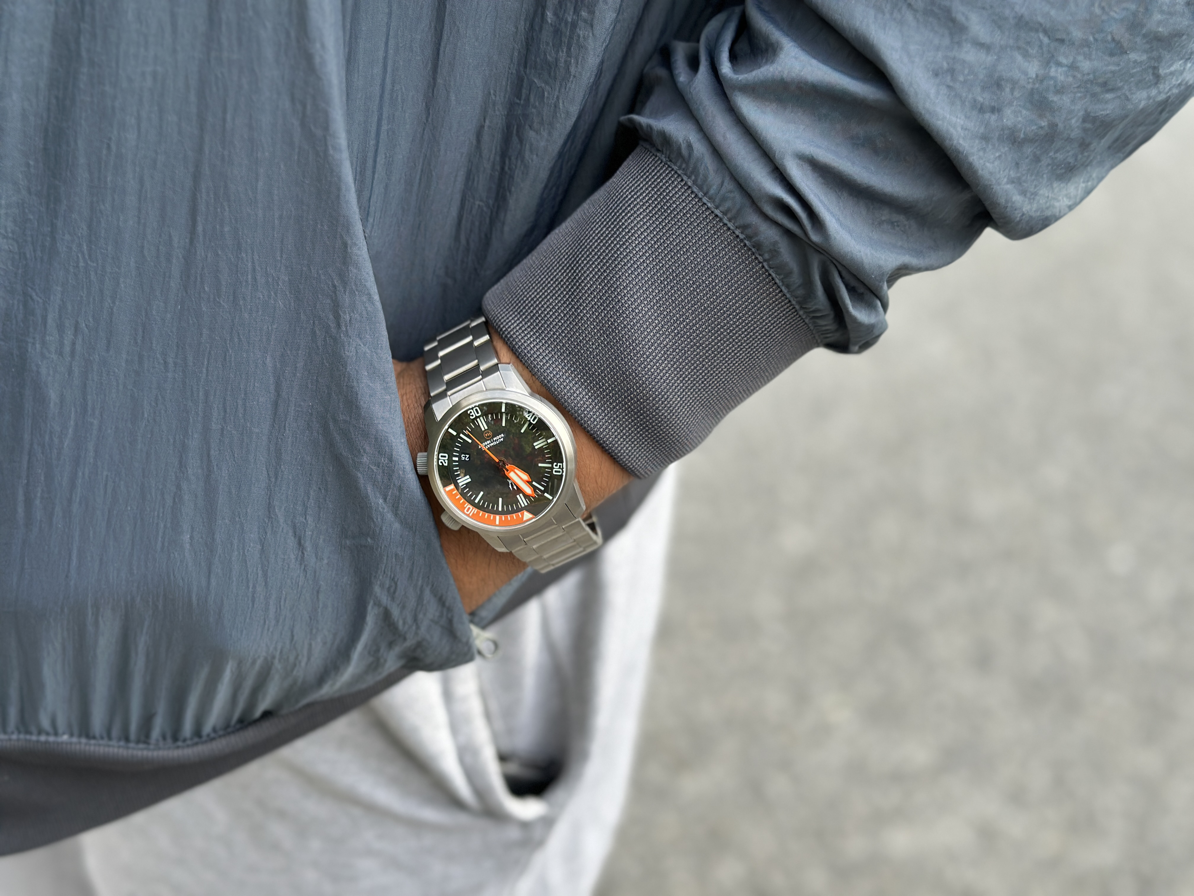 Stainless Steel DC-50 Dual Crown 50ATM Diver Automatic Watch With Date + Bracelet by Maratac®