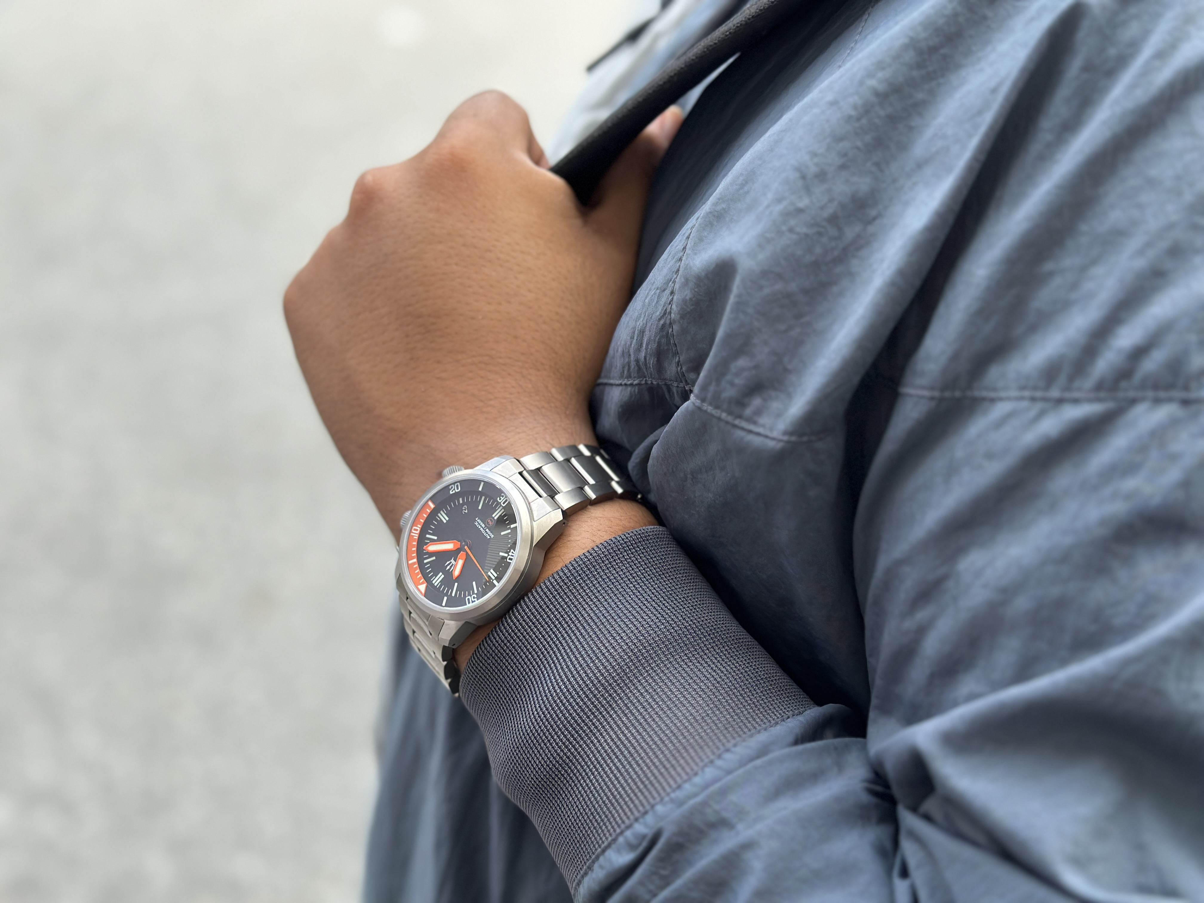 Stainless Steel DC-50 Dual Crown 50ATM Diver Automatic Watch With Date + Bracelet by Maratac®