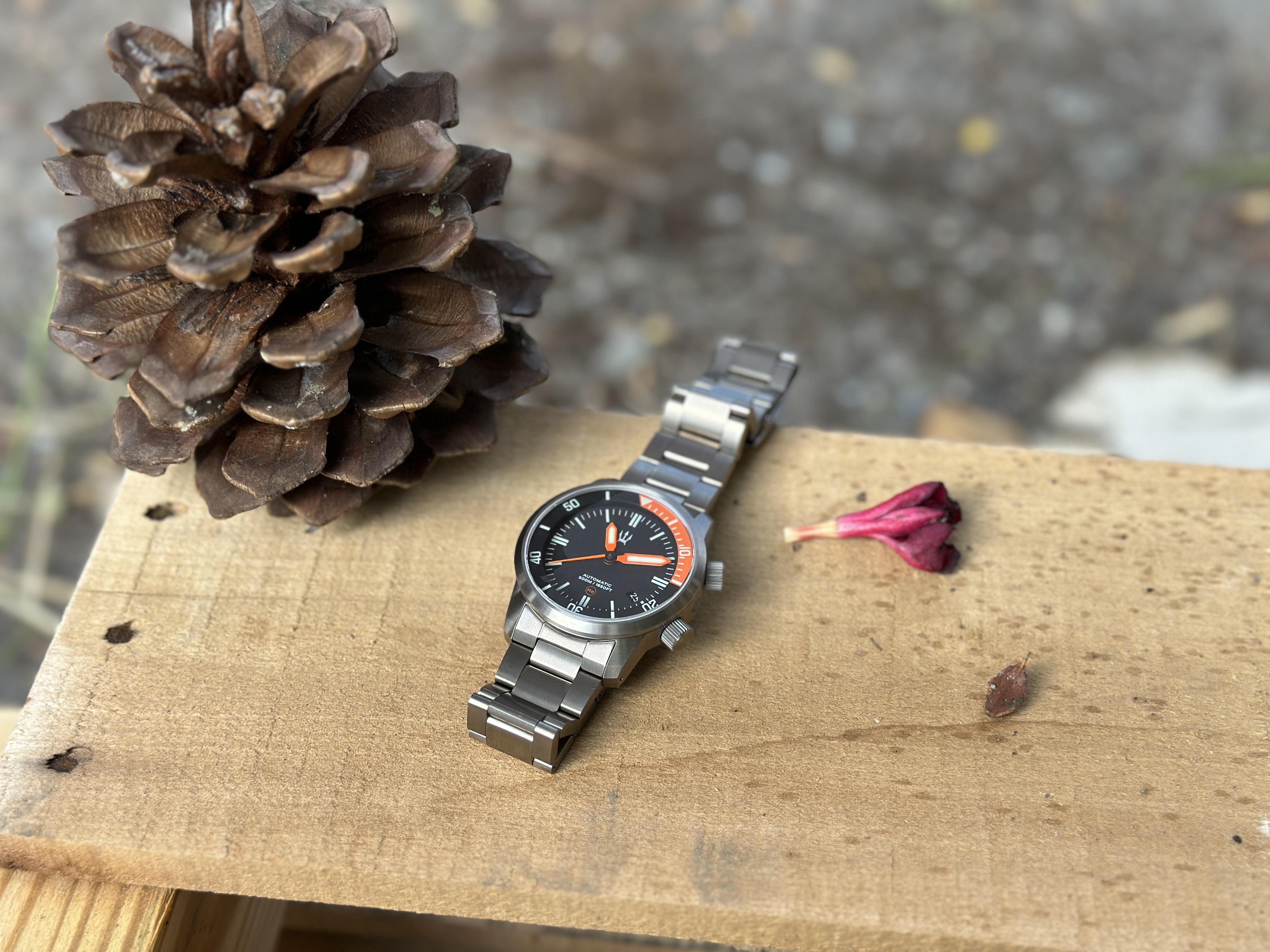 Stainless Steel DC-50 Dual Crown 50ATM Diver Automatic Watch With Date + Bracelet by Maratac®