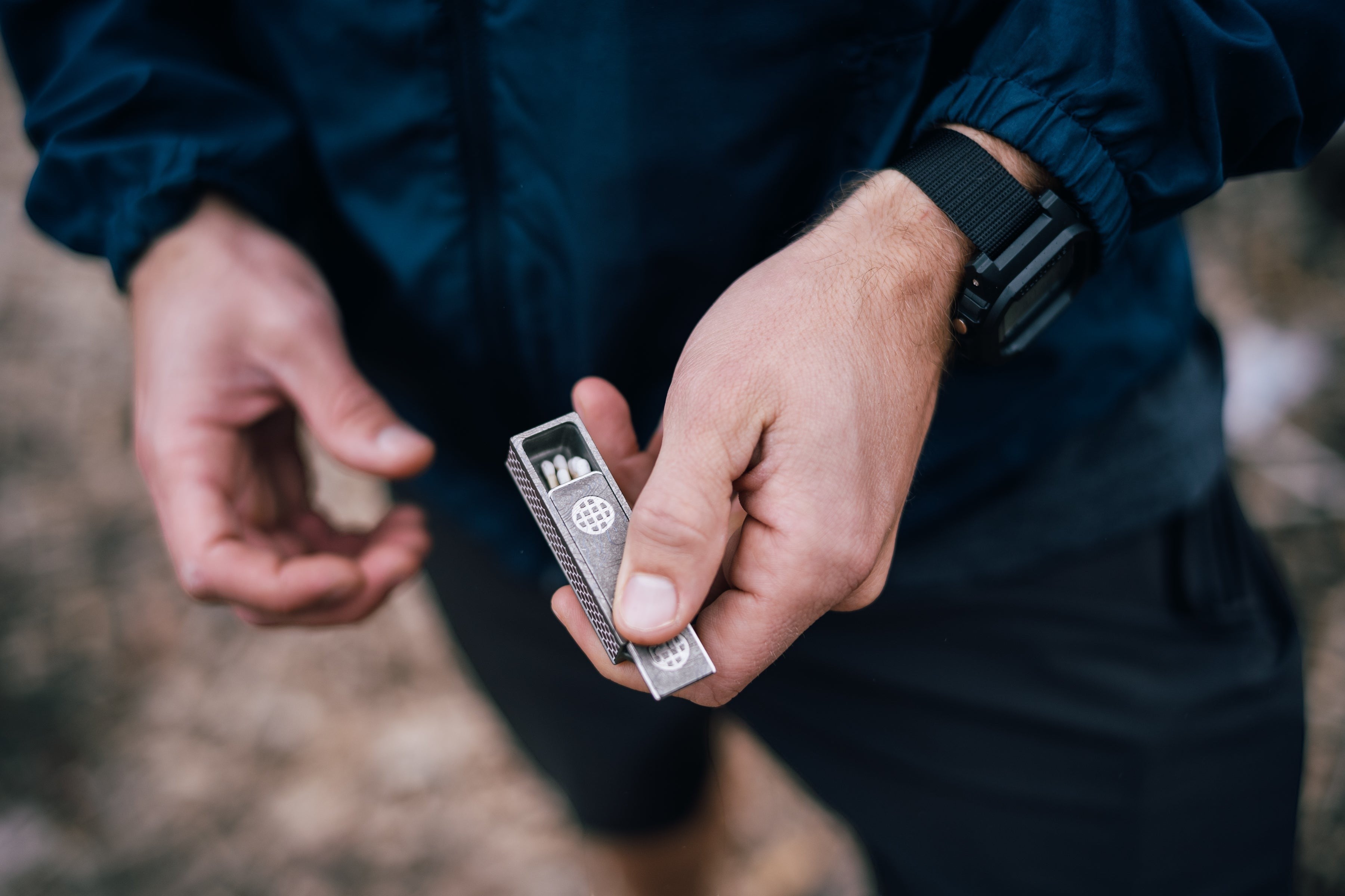 Titanium Match Slide Box With Loop by Maratac®