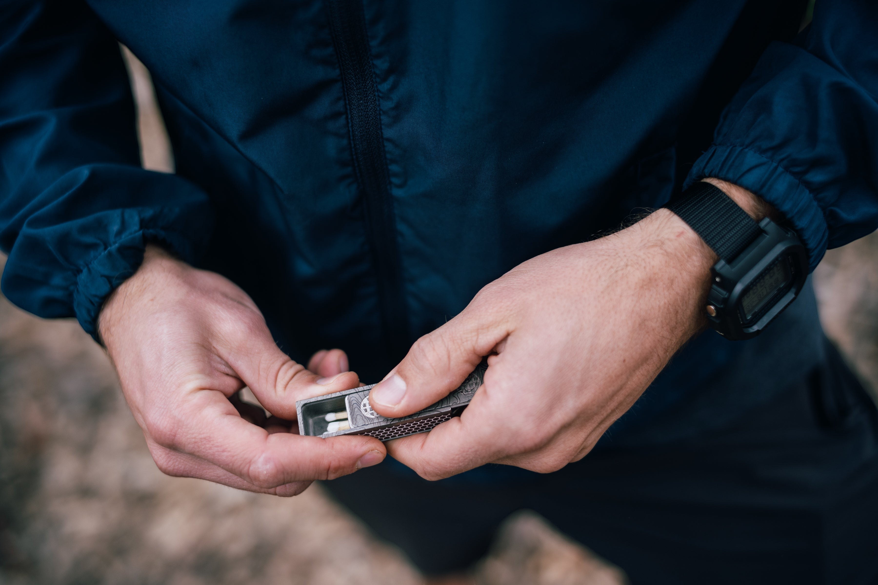 Titanium Match Slide Box With Loop by Maratac®