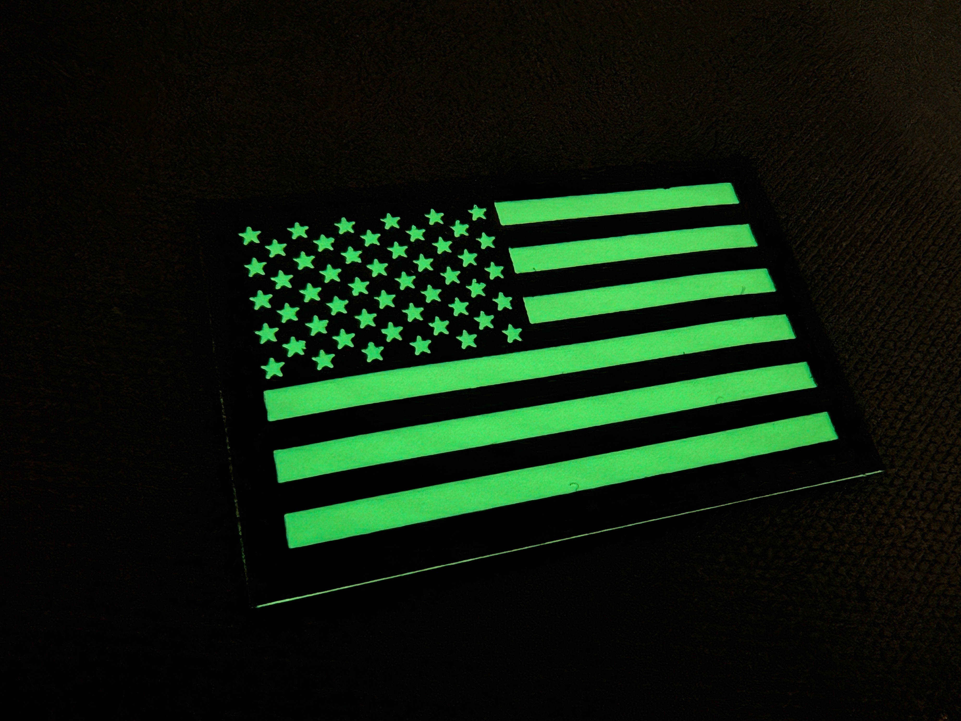 Laser Cut US Flag 3x2" Patch - UGM Glow