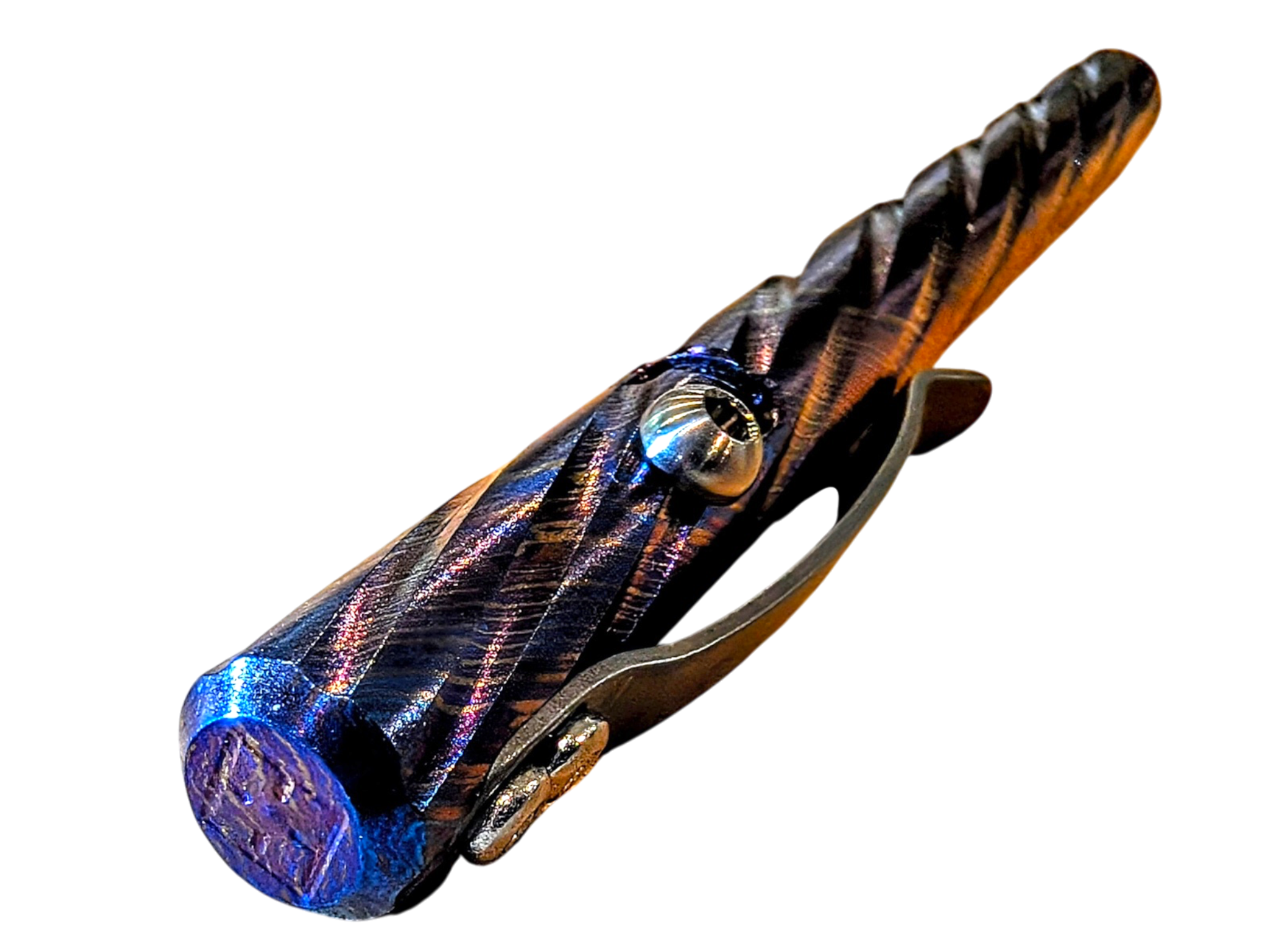 Timascus Bolt Action Pen - MaxMadCo Design - Spiral - Plasma Finish - ( Limited Batch 2 NEW )