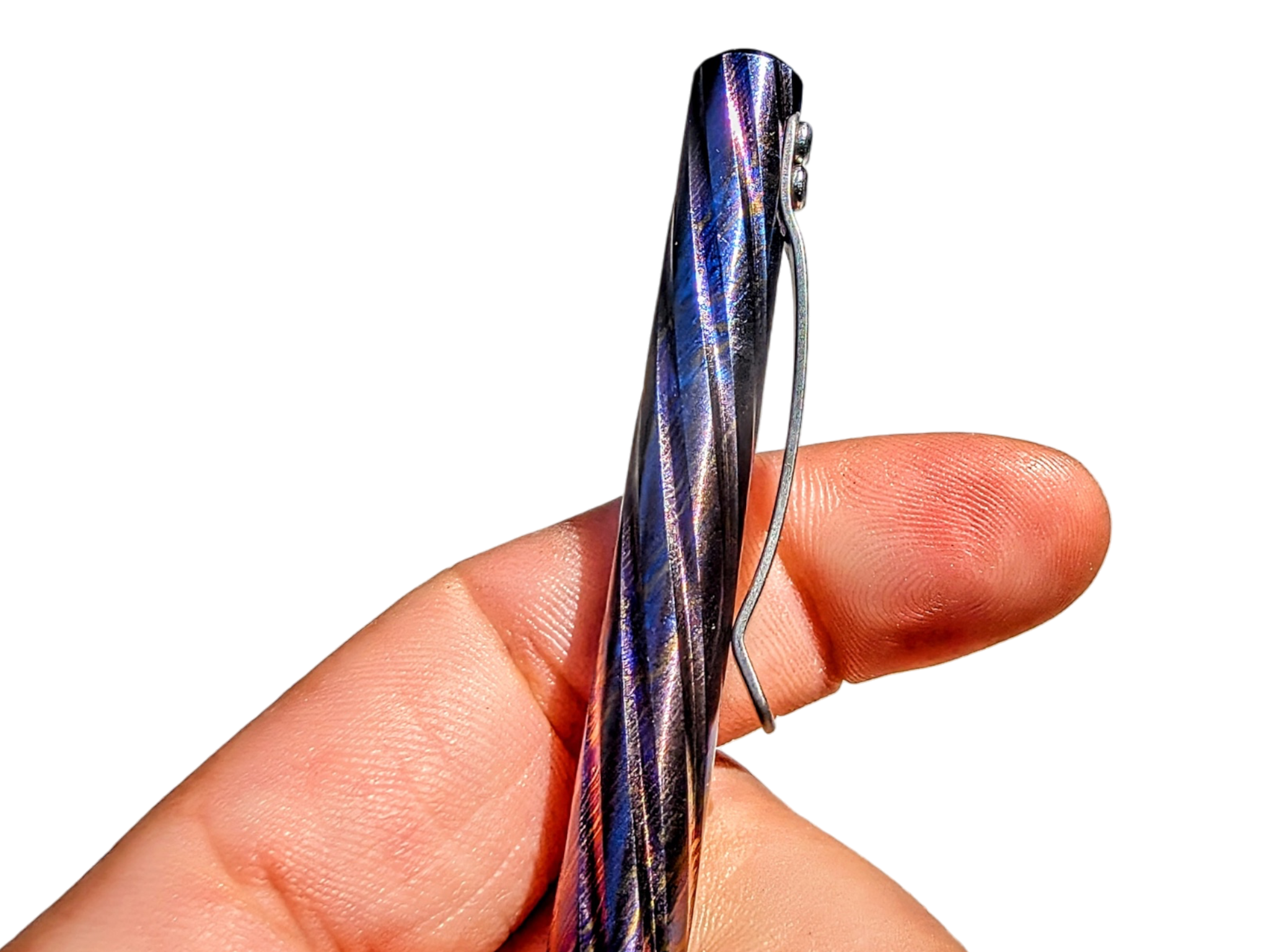 Timascus Bolt Action Pen - MaxMadCo Design - Spiral - Plasma Finish - ( Limited Batch 2 NEW )