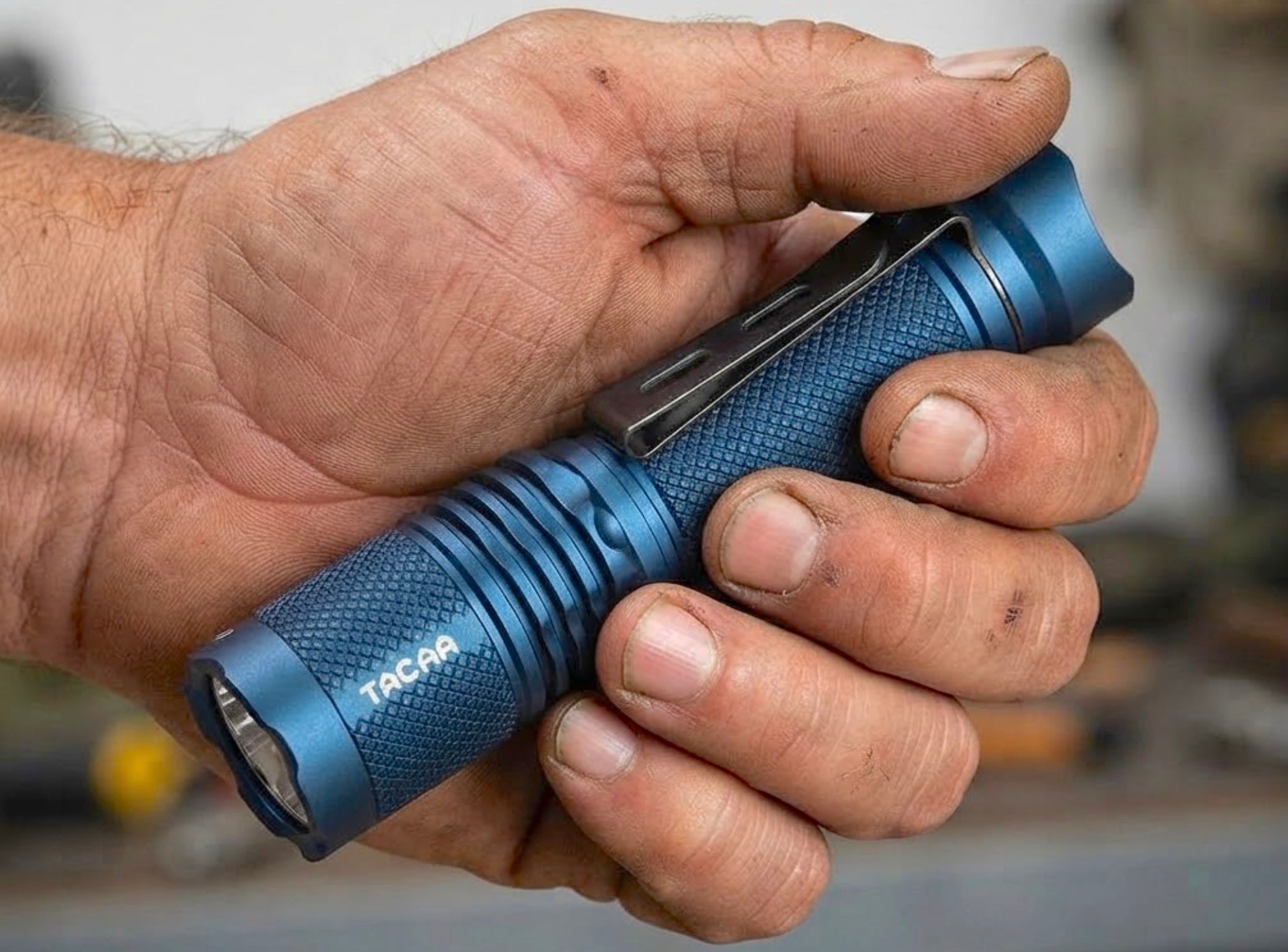 TAC AA 2.0 Tactical EDC AA Flashlight, 900 High Lumen 280M Ultra Long Rang - Cobalt Blue ( New )