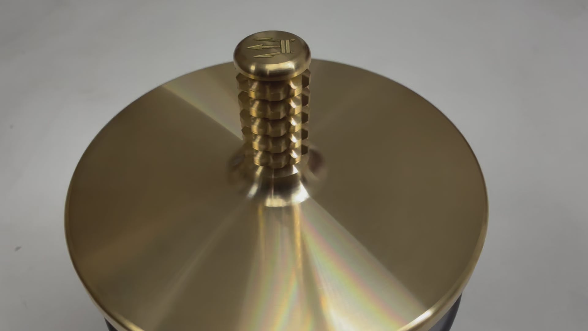 MEGA Tip Top - Tungsten / Brass - Spinning Top + Delrin Stand by Maratac®