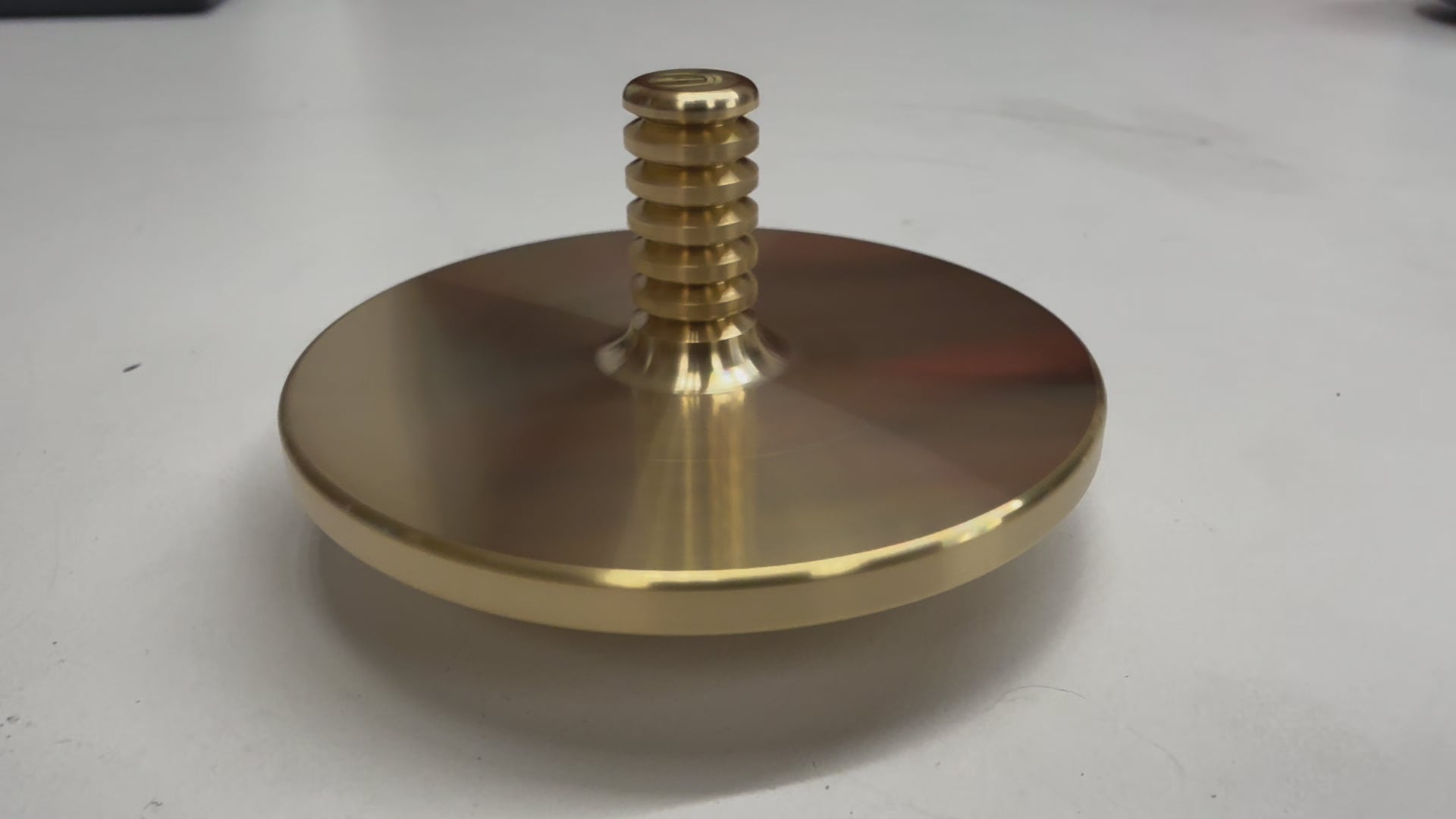 MEGA Tip Top - Tungsten / Brass - Spinning Top + Delrin Stand by Maratac®