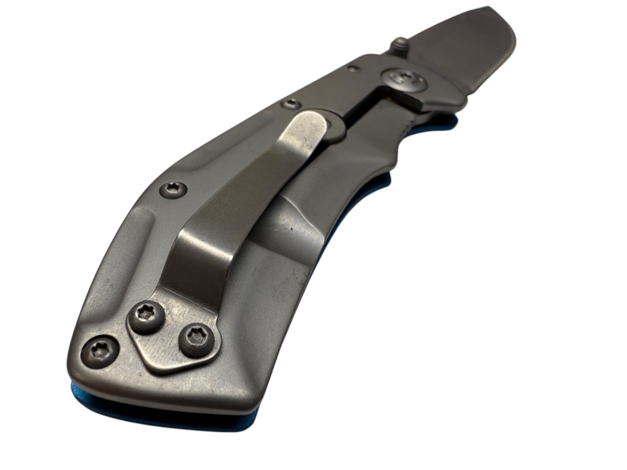 2.55" - Fox Edge Pop Smoke Frame Lock Knife Blue Aluminum - Cobalt Blue