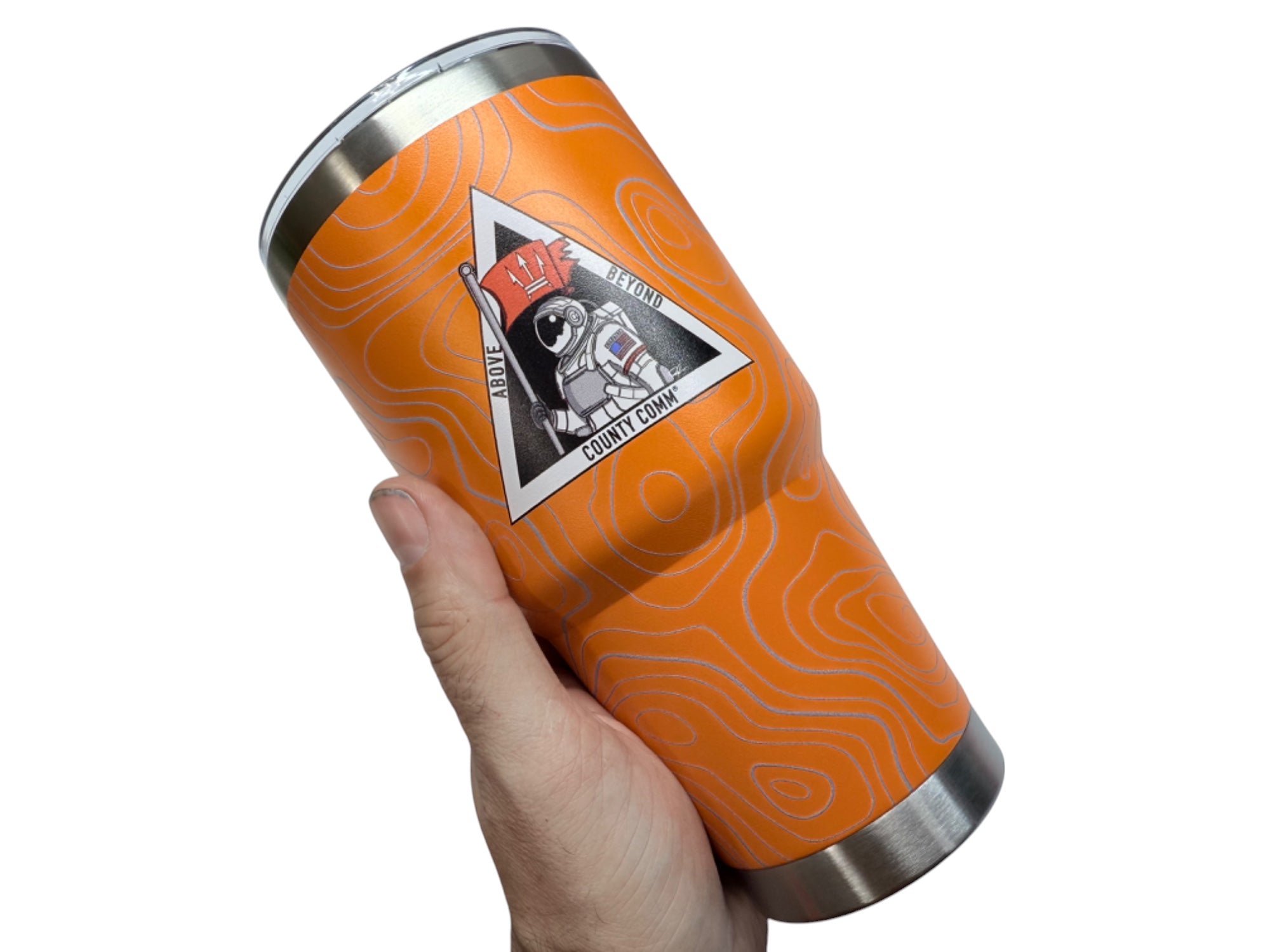 30oz Tumbler : Double Wall Insulated + 3D TOPO Pattern - CountyComm Exclusive