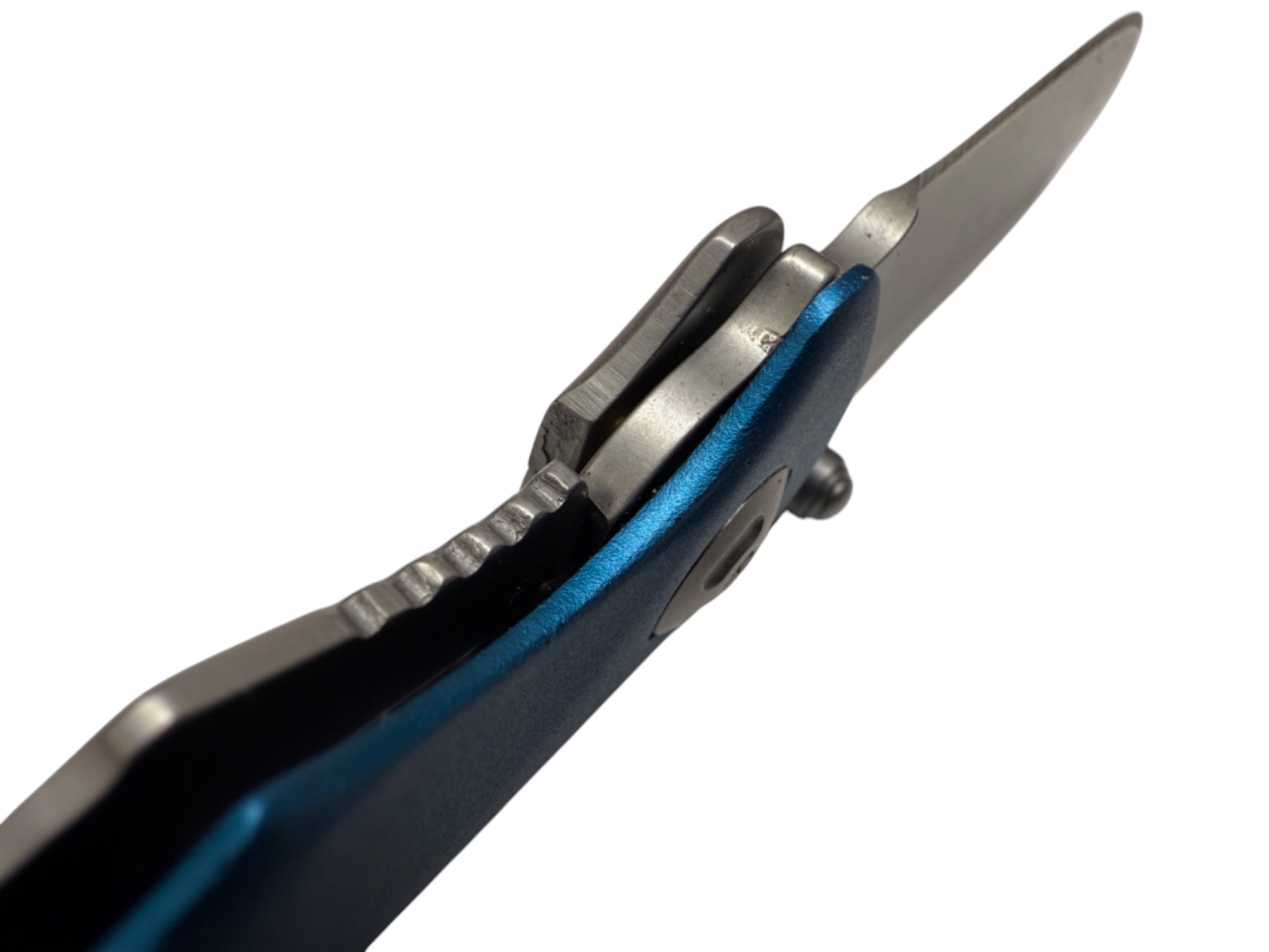 2.55" - Fox Edge Pop Smoke Frame Lock Knife Blue Aluminum - Cobalt Blue