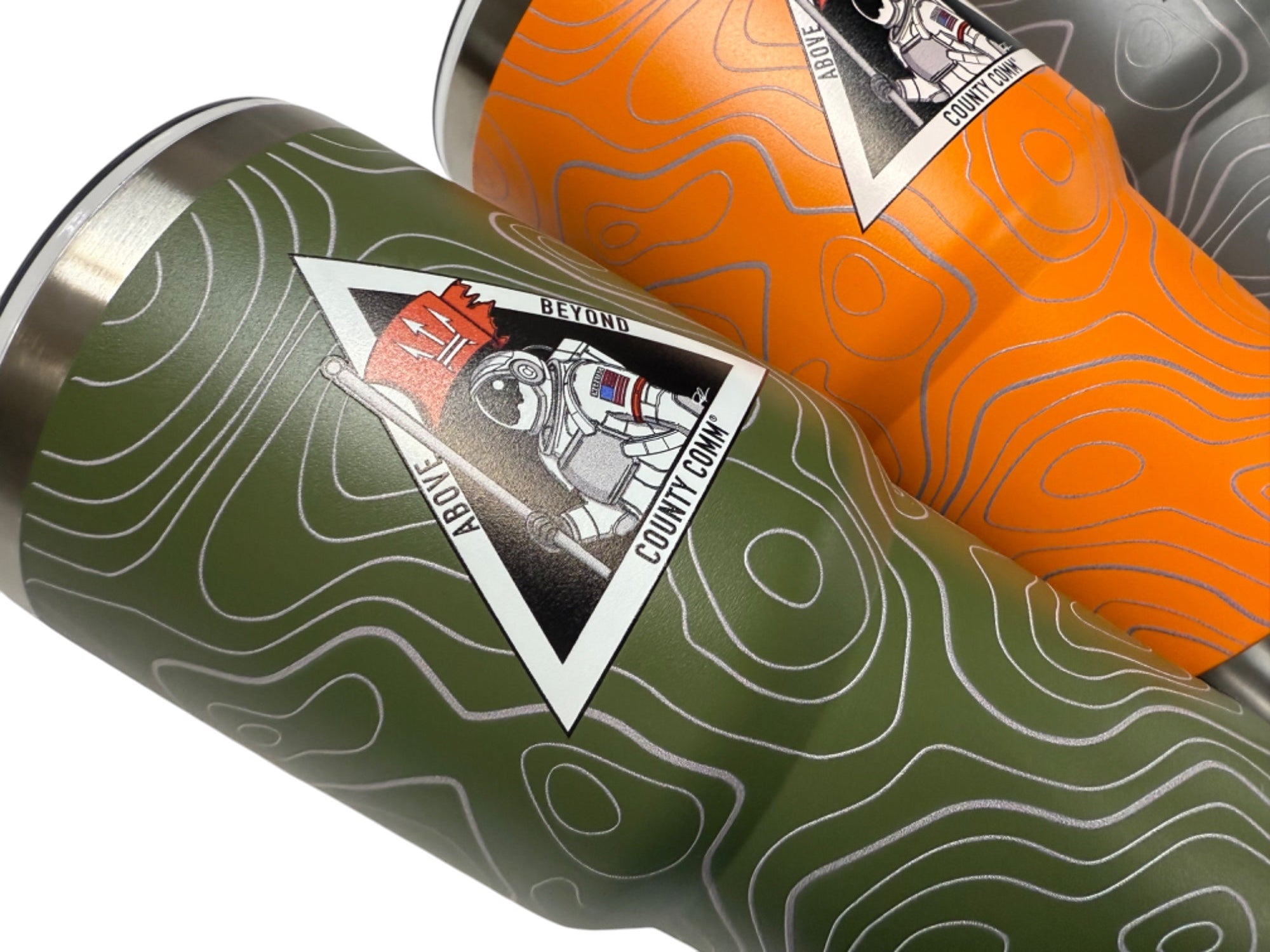 30oz Tumbler : Double Wall Insulated + 3D TOPO Pattern - CountyComm Exclusive