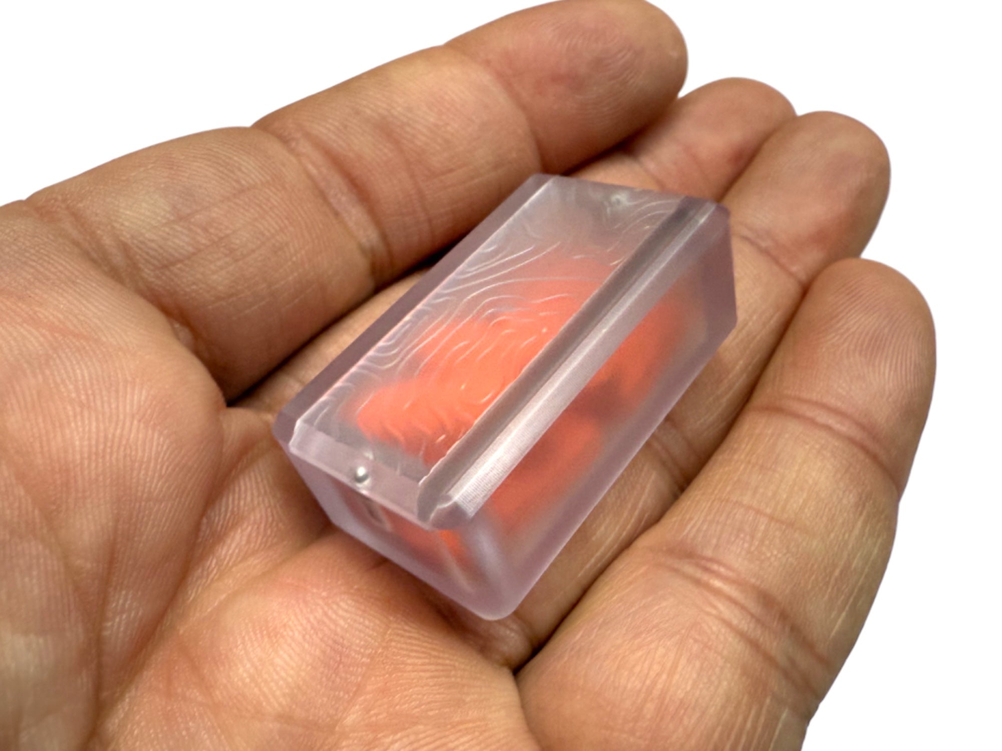 Tiny Polycarbonate Pocket Box - Gen 3 Topo + Orange Silicone Holder