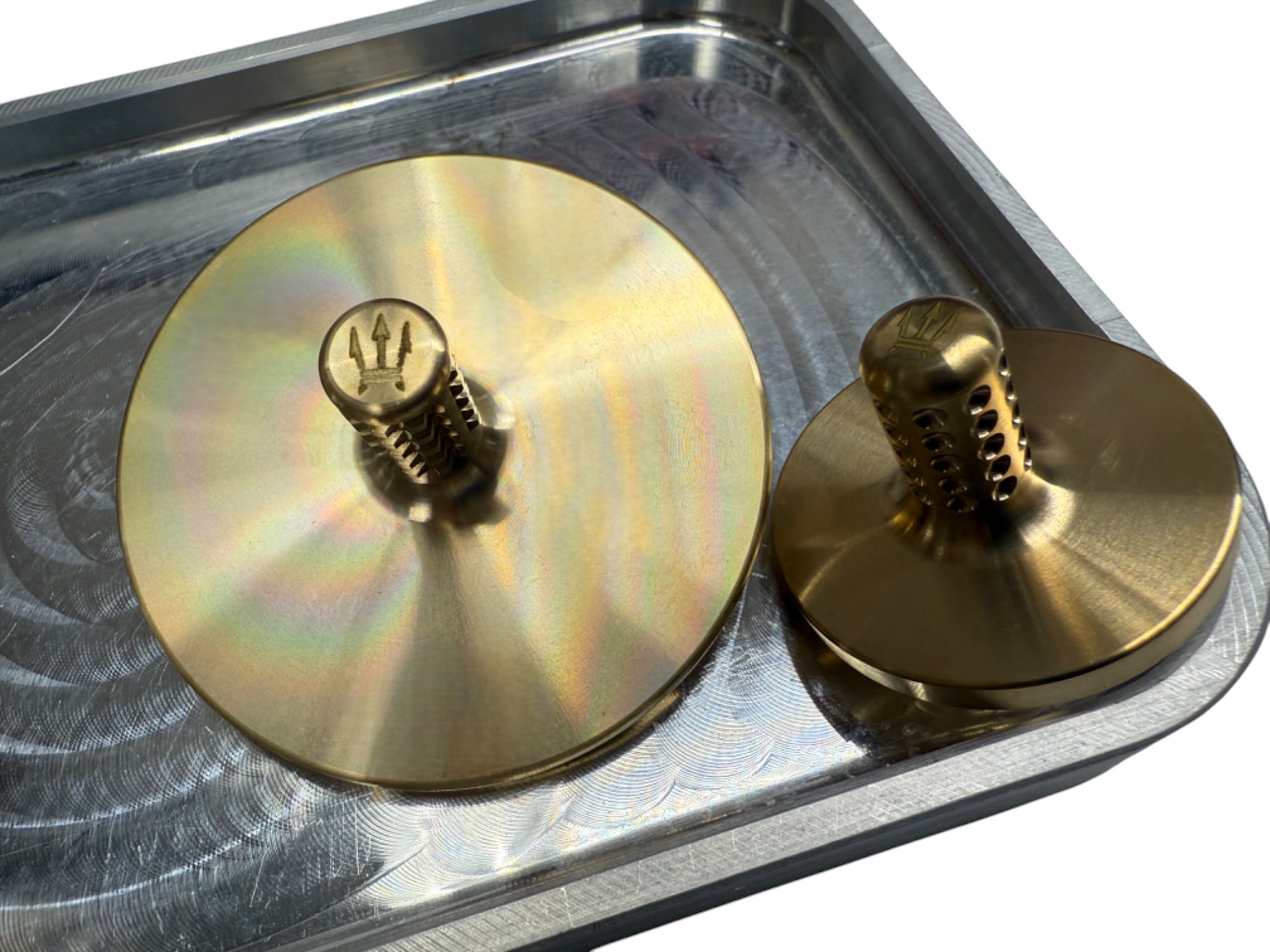MEGA Tip Top - Tungsten / Brass - Spinning Top + Delrin Stand by Maratac®
