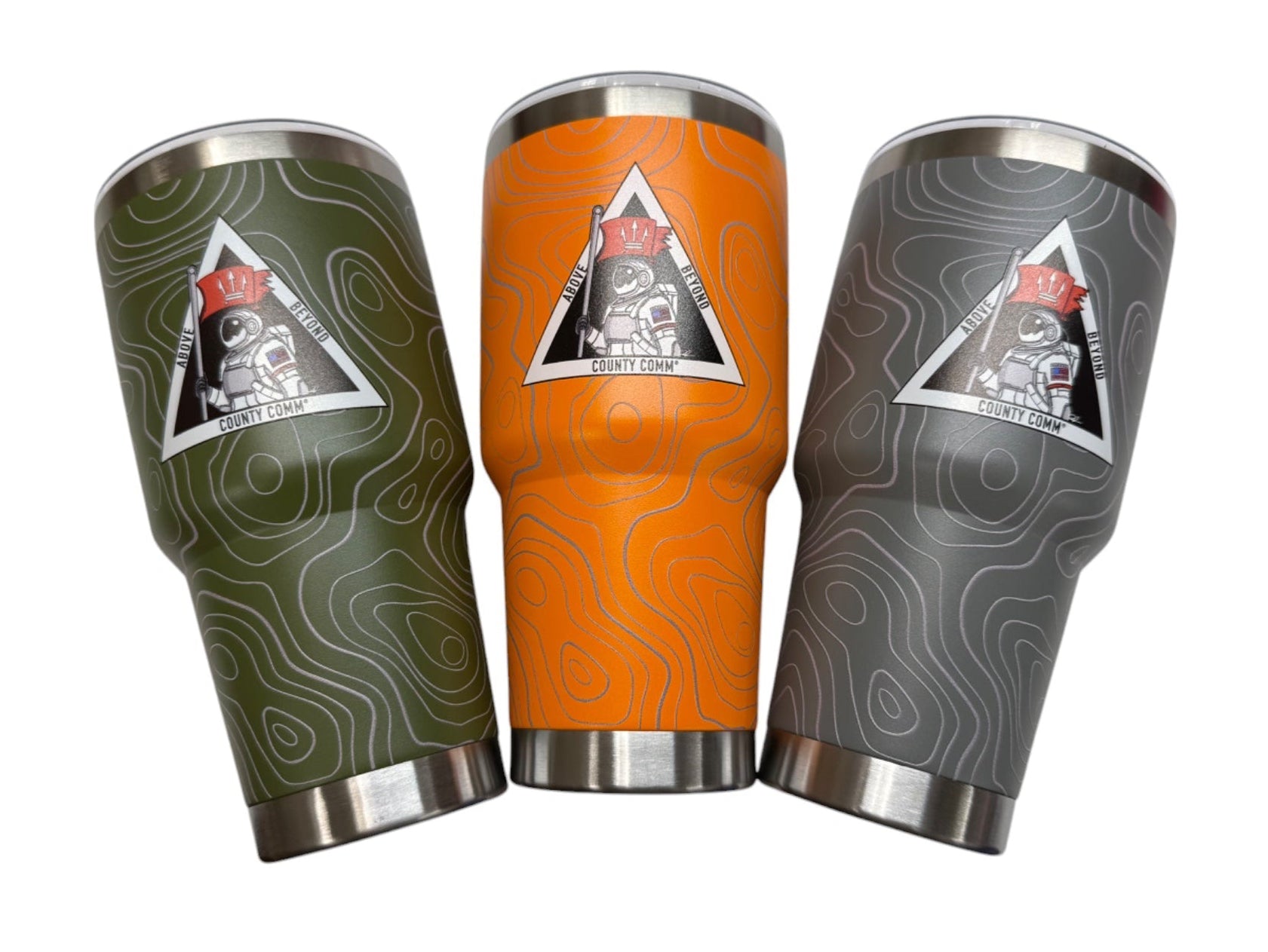 30oz Tumbler : Double Wall Insulated + 3D TOPO Pattern - CountyComm Exclusive