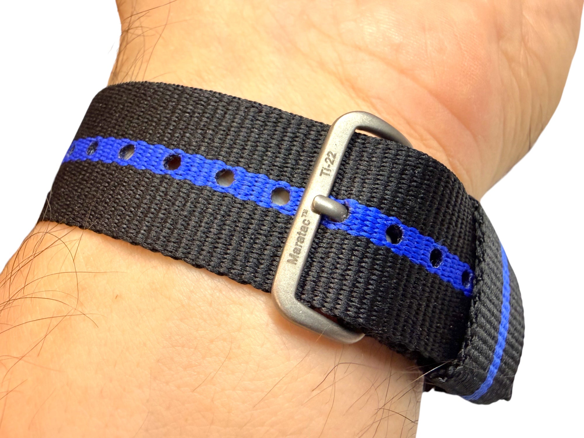 Titanium Thin Blue Line "Mil Series" Bands by Maratac® - Limited Edition