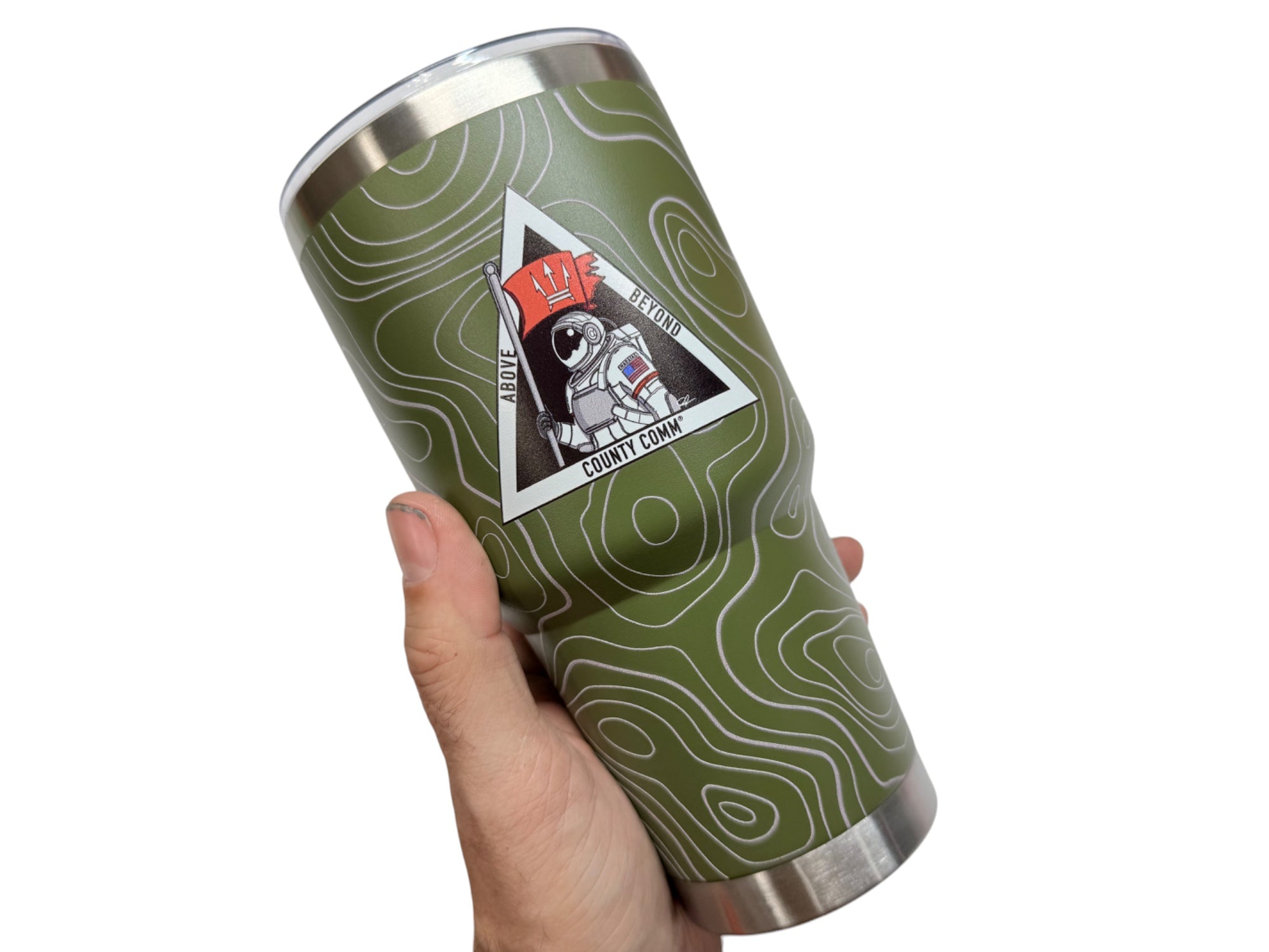 30oz Tumbler : Double Wall Insulated + 3D TOPO Pattern - CountyComm Exclusive