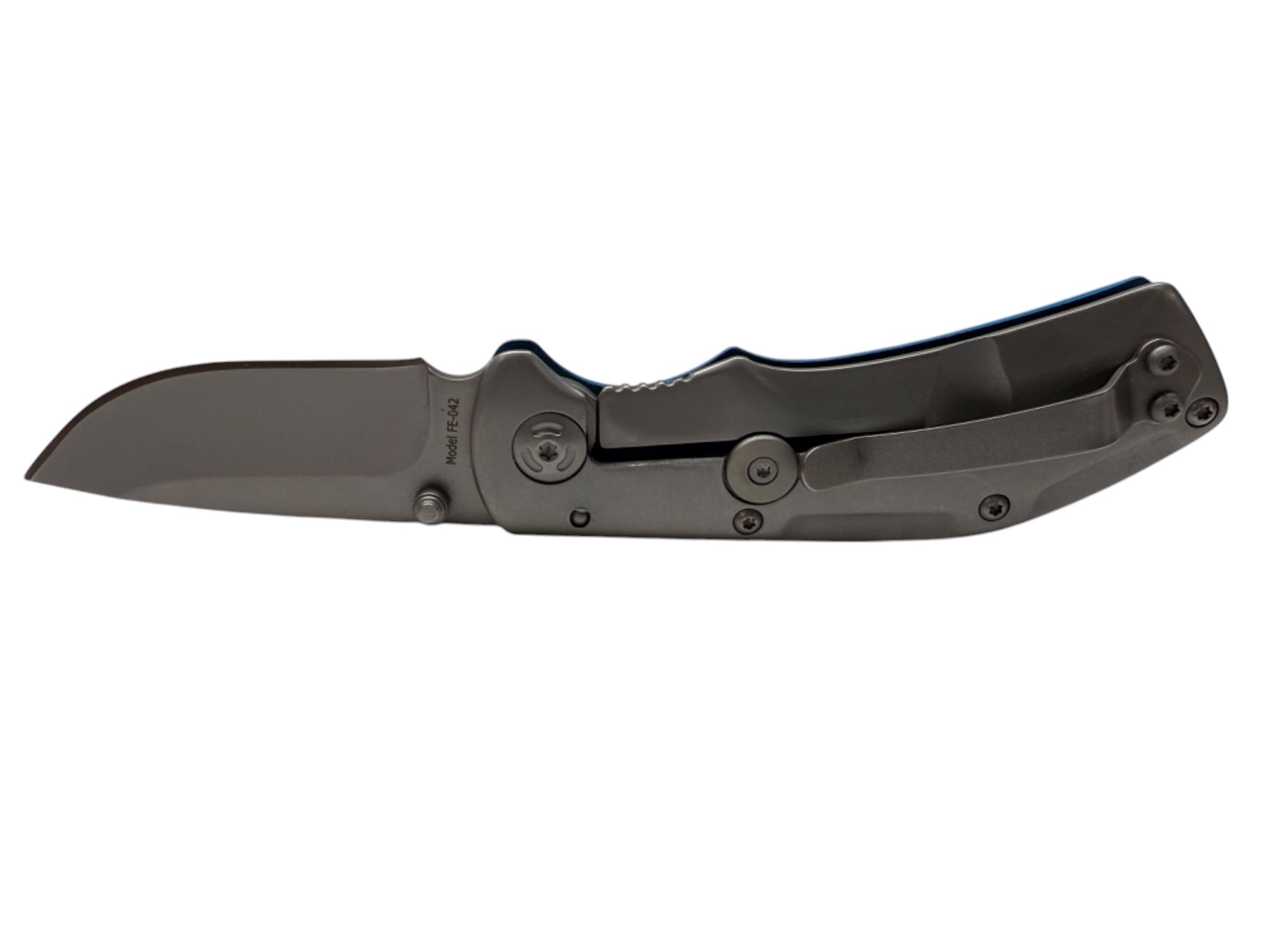 2.55" - Fox Edge Pop Smoke Frame Lock Knife Blue Aluminum - Cobalt Blue