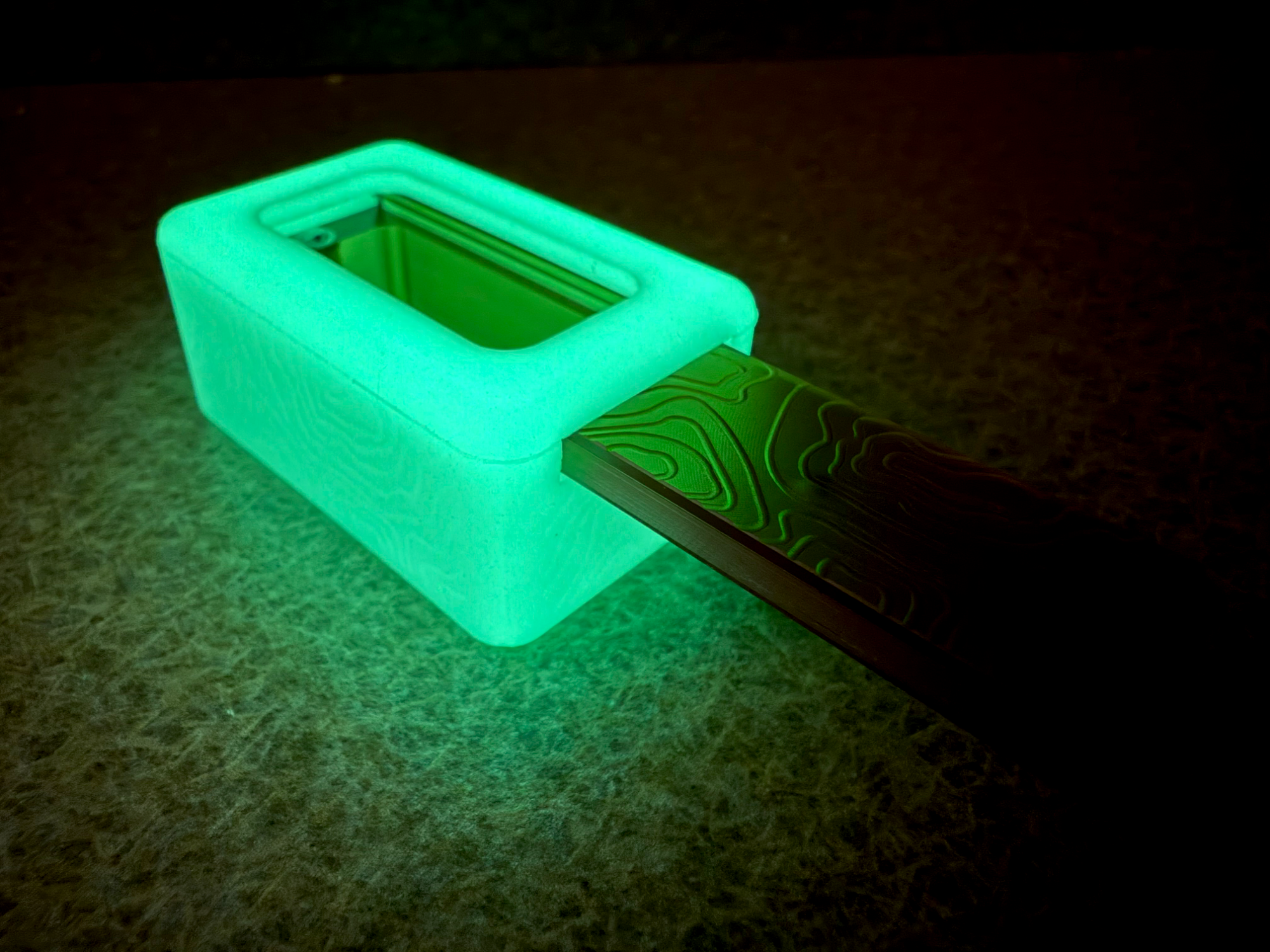 Tiny Ultem Pocket Box - Topo + Glow Silicone Holder - Gen 3