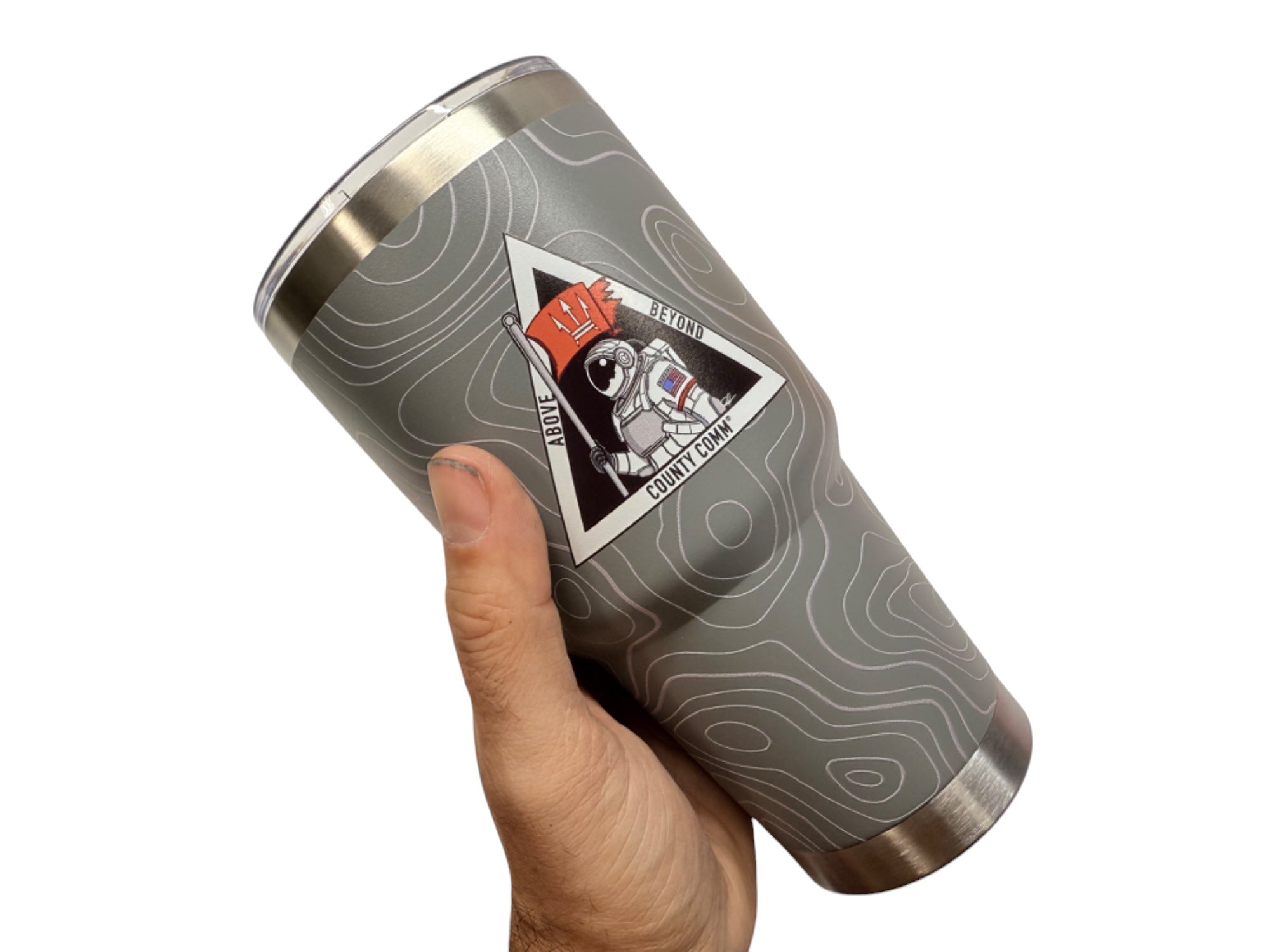 30oz Tumbler : Double Wall Insulated + 3D TOPO Pattern - CountyComm Exclusive