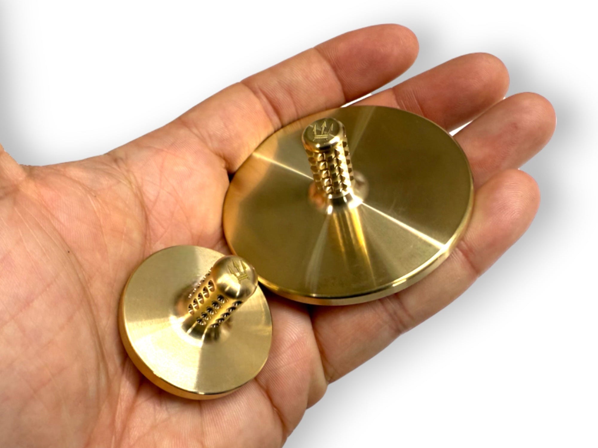 MEGA Tip Top - Tungsten / Brass - Spinning Top + Delrin Stand by Maratac®