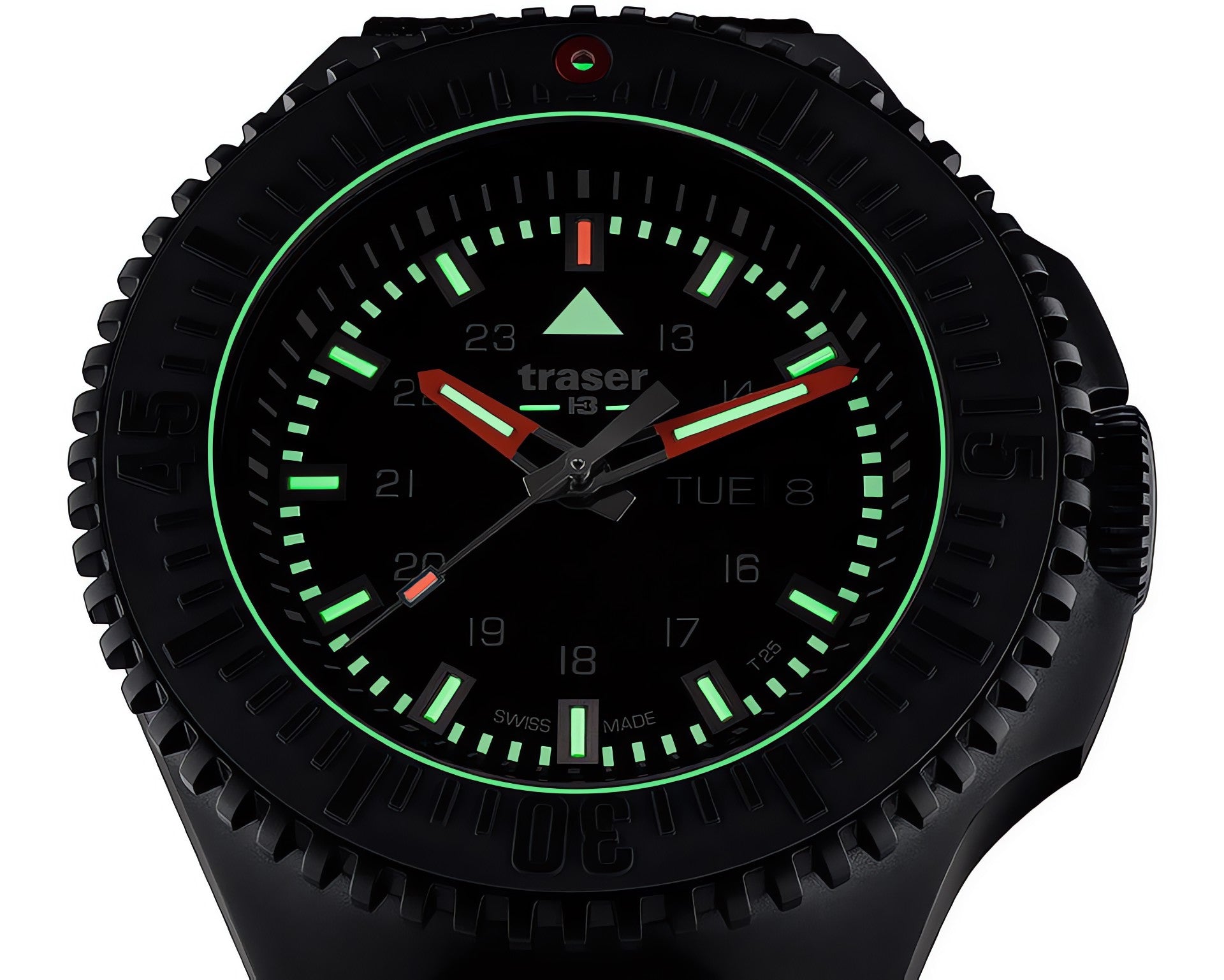 Tritium H3 Swiss P69 PVD Black Sapphire  - 48mm Dive Watch by MB-Microtec