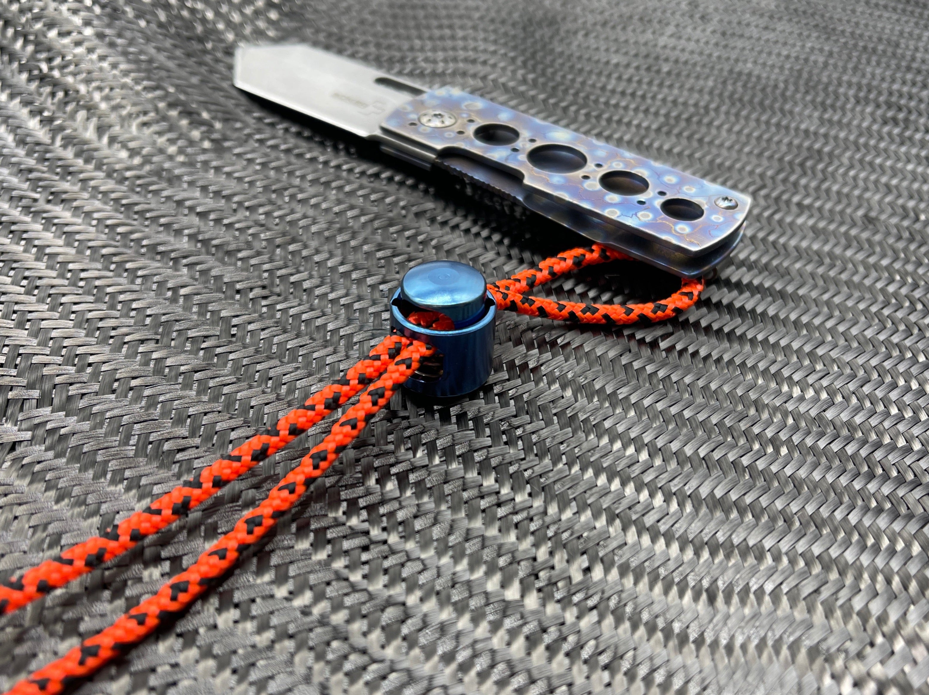 Titanium Double Cord Lock -  Blue Anodized - Coming Soon!