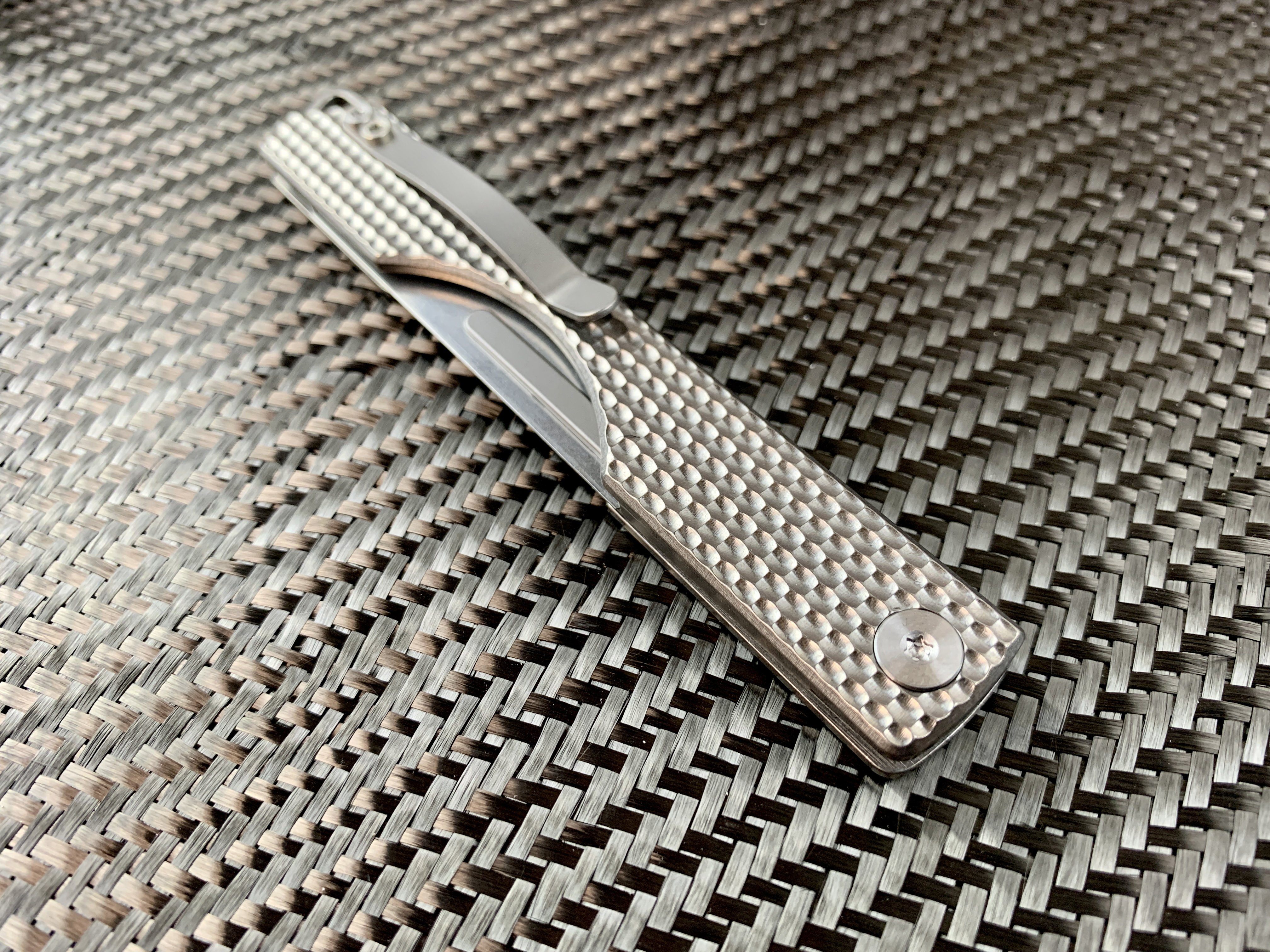 Oversized - Folding Titanium Craft Scalpel Knife + Case + Spare Blades! - CountyComm