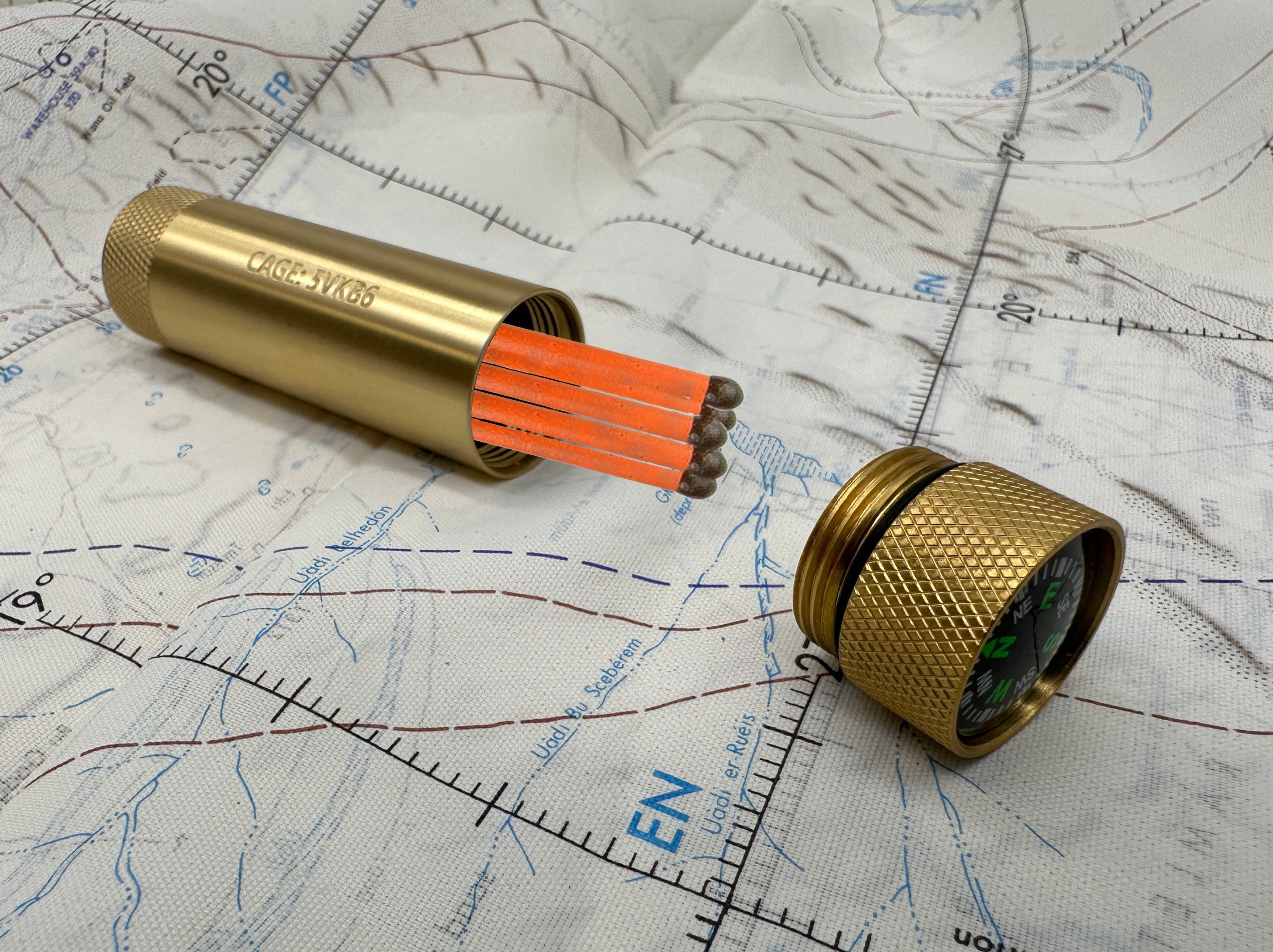 Brass Match & Compass Capsule - Gen 2