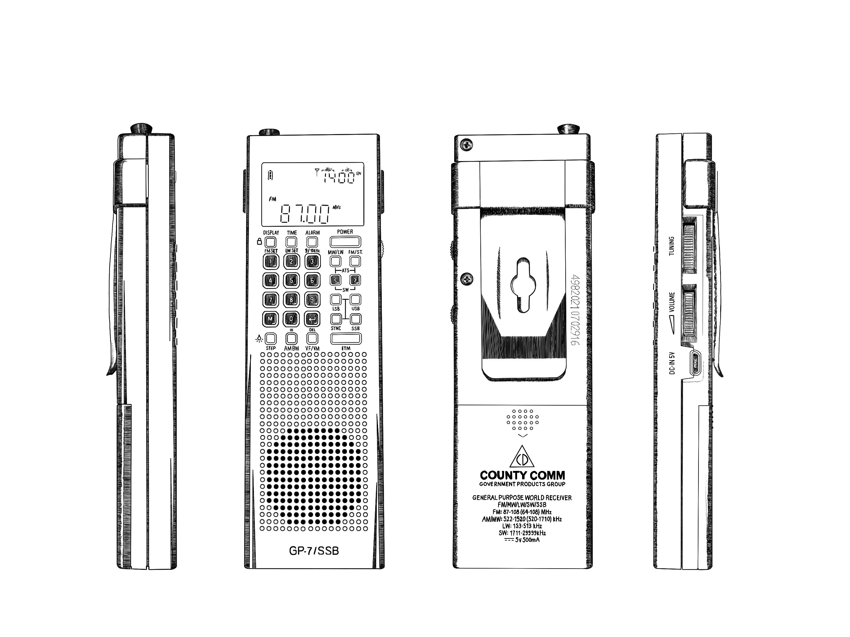 CountyComm GP-7 SSB General Purpose Radio - Organic Gray - Gen 5