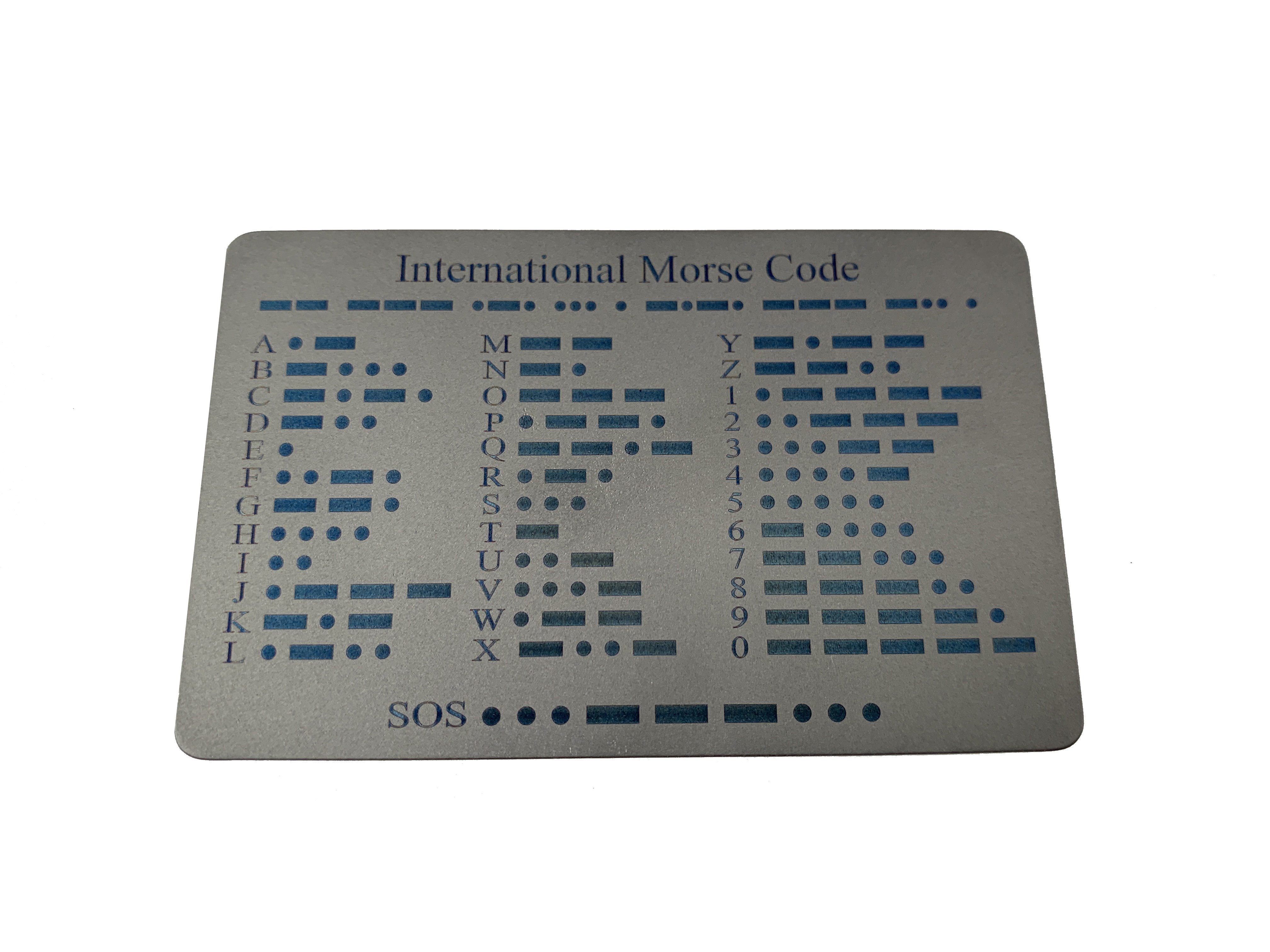 Titanium COMM Card - International Morse Code / SOS / Notes / Measurement - CountyComm
