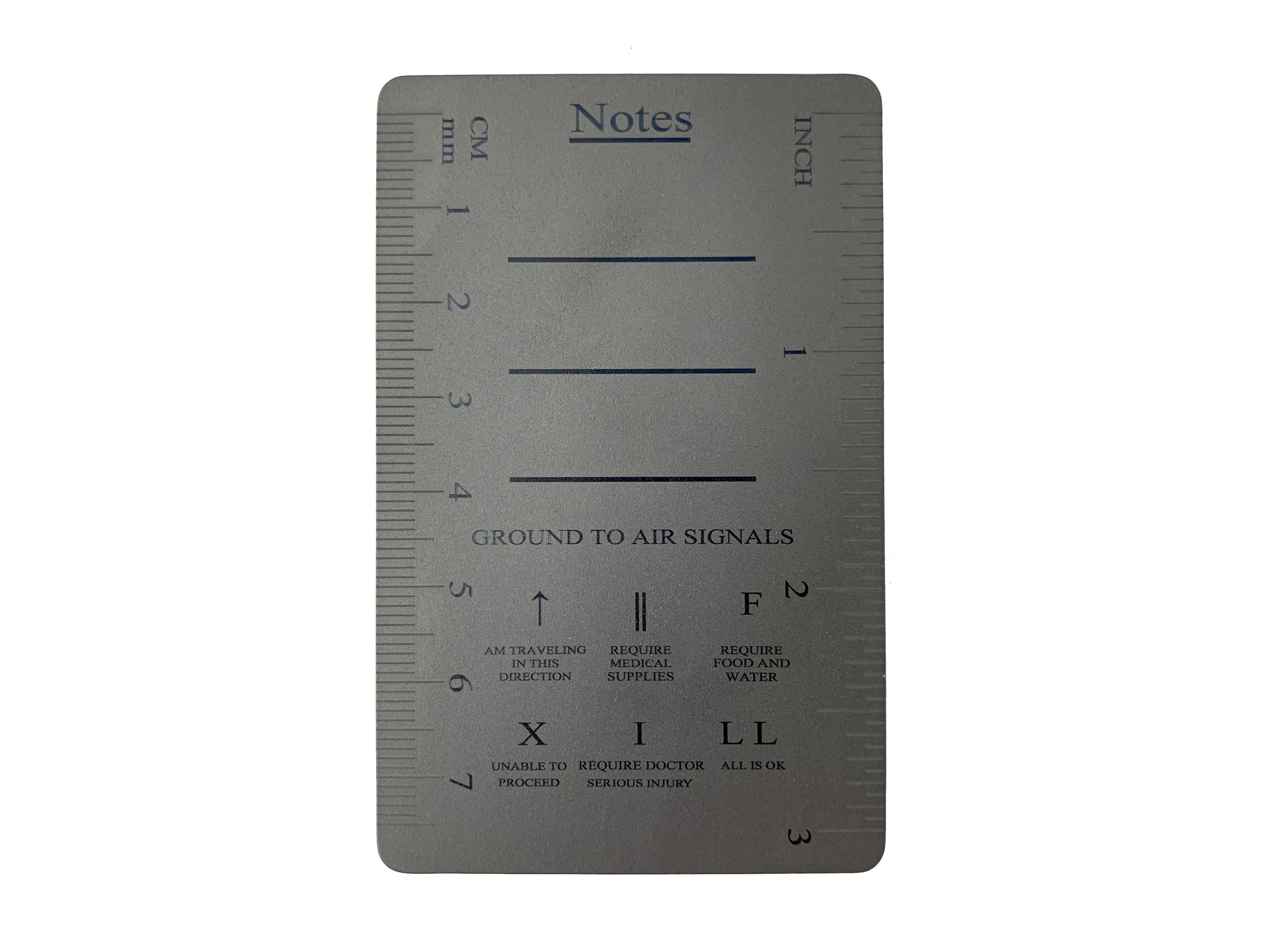 Titanium COMM Card - International Morse Code / SOS / Notes / Measurement - CountyComm