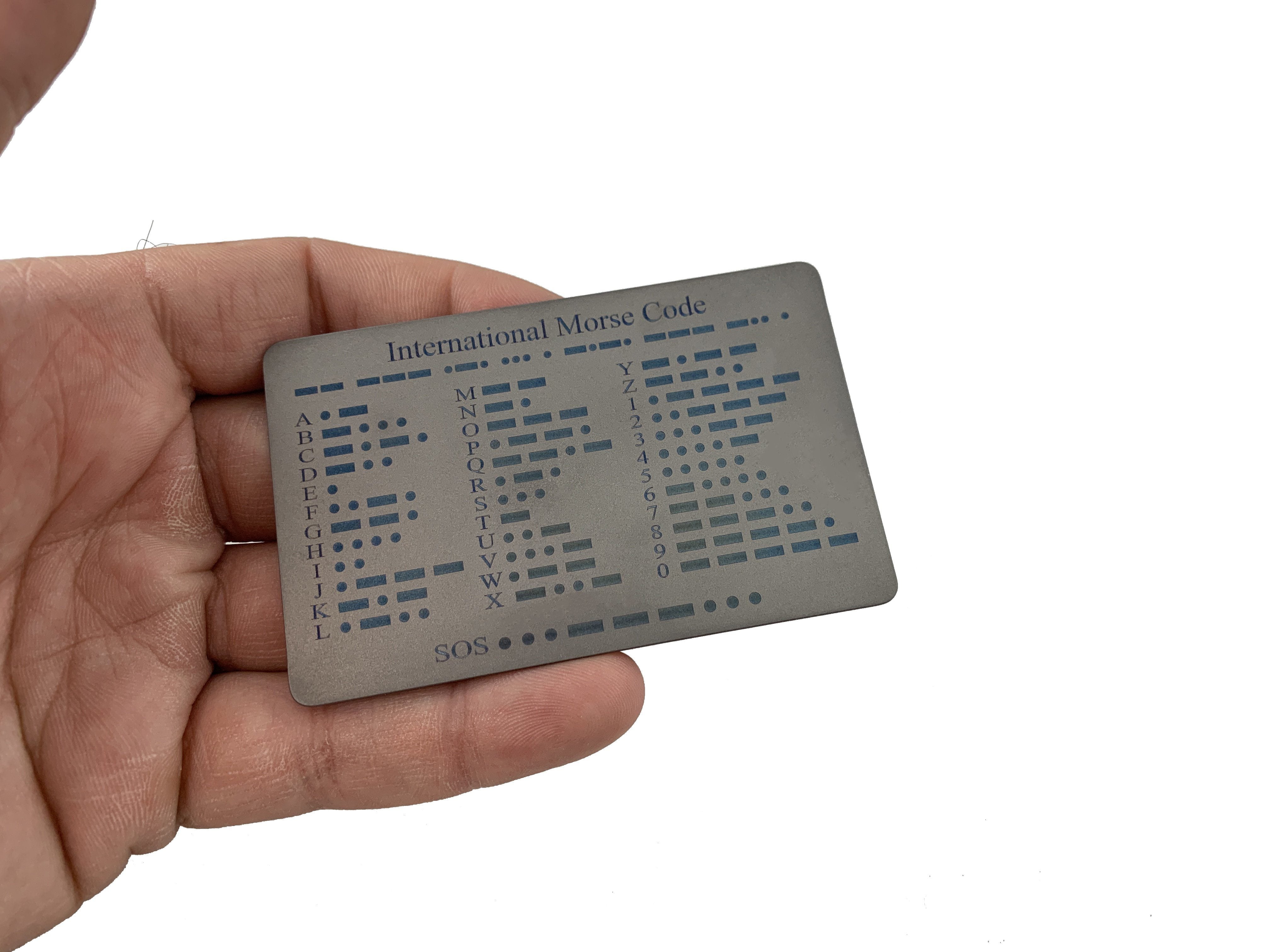 Titanium COMM Card - International Morse Code / SOS / Notes / Measurement - CountyComm