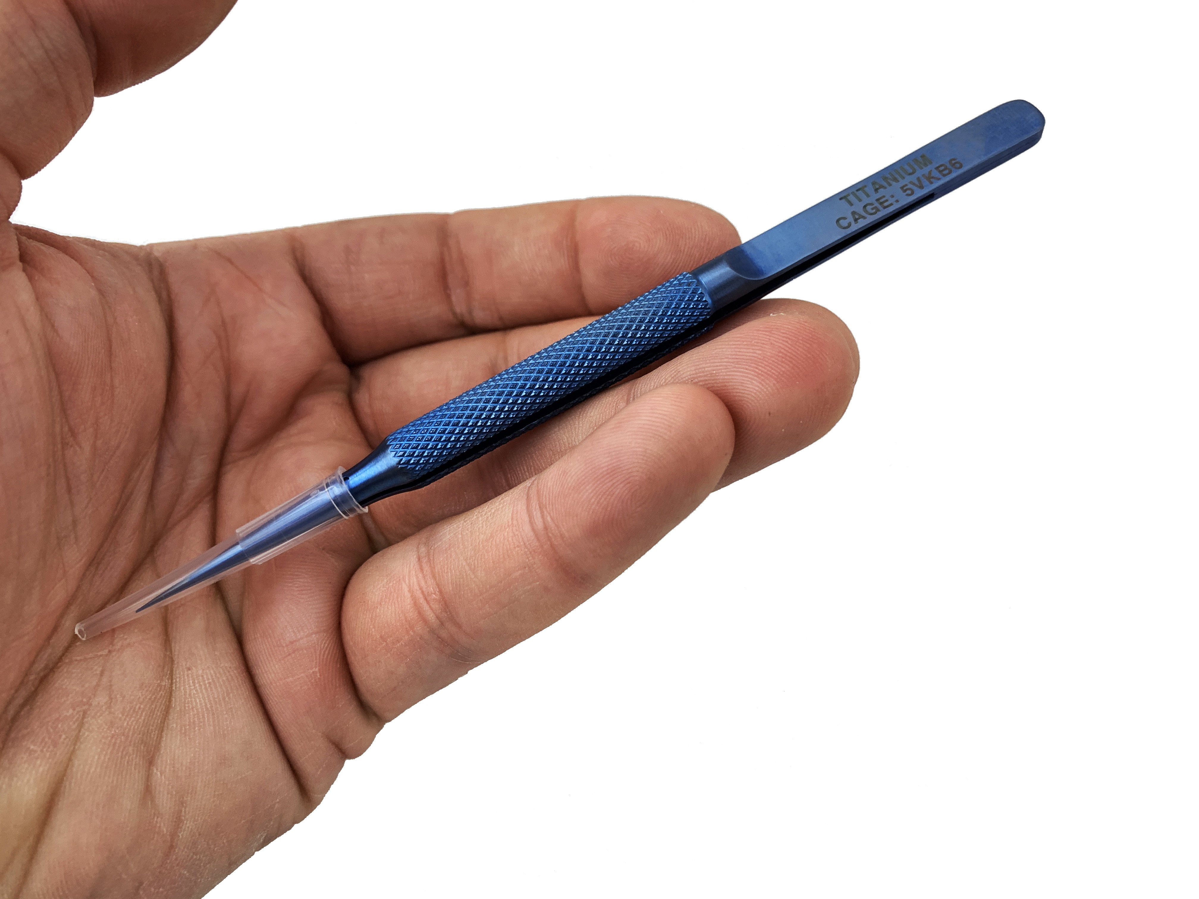 Full Size Electro Ultra Fine Tip Titanium Tweezers By Maratac - CountyComm