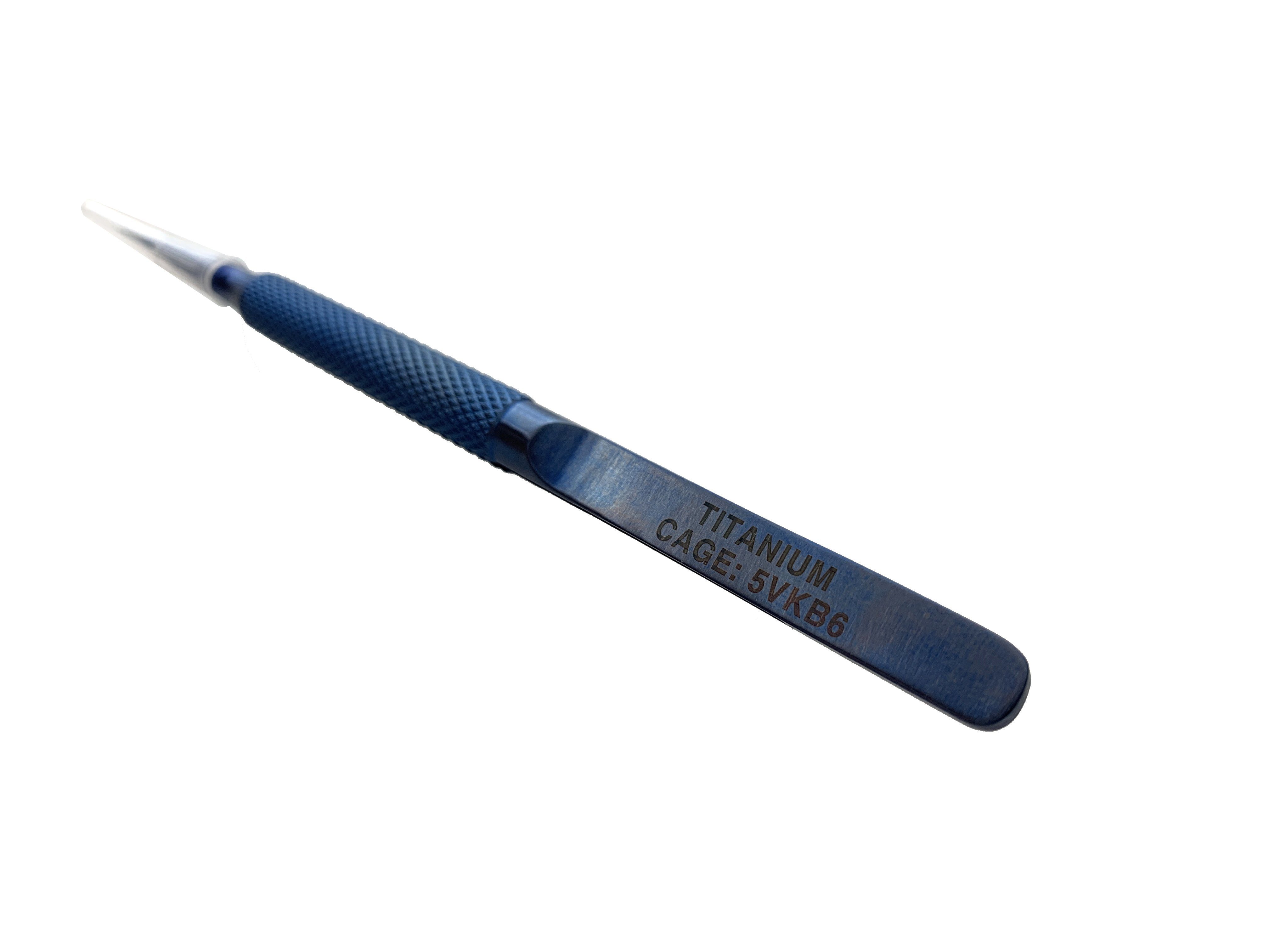 Full Size Electro Ultra Fine Tip Titanium Tweezers By Maratac - CountyComm